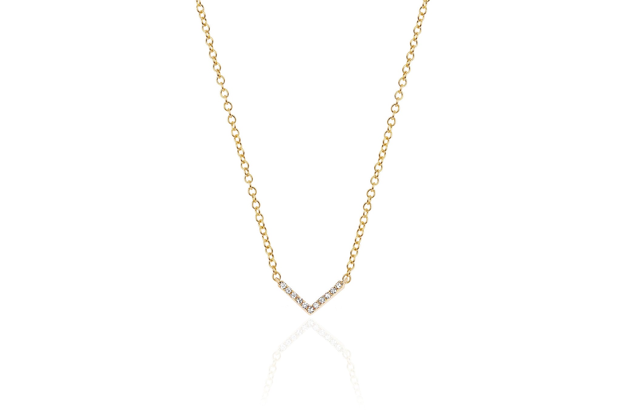 Mini Diamond Chevron Necklace