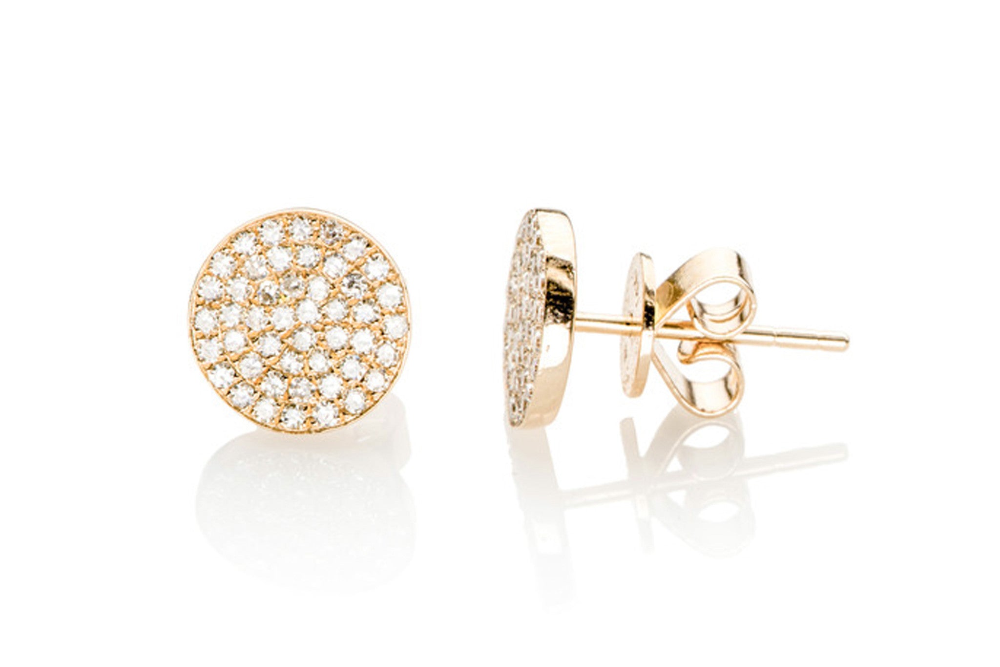 Diamond Disc Stud Earring