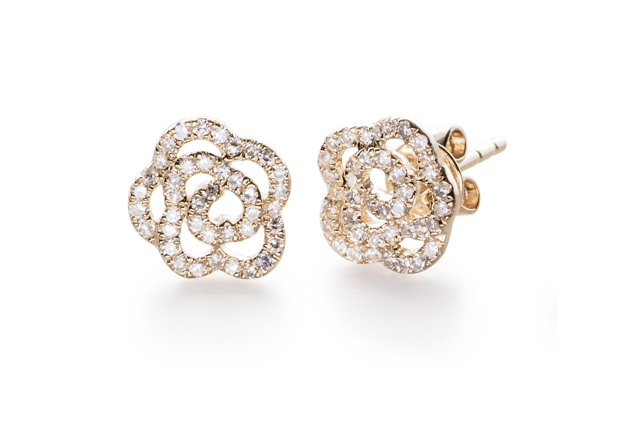 Diamond Rose Stud Earring