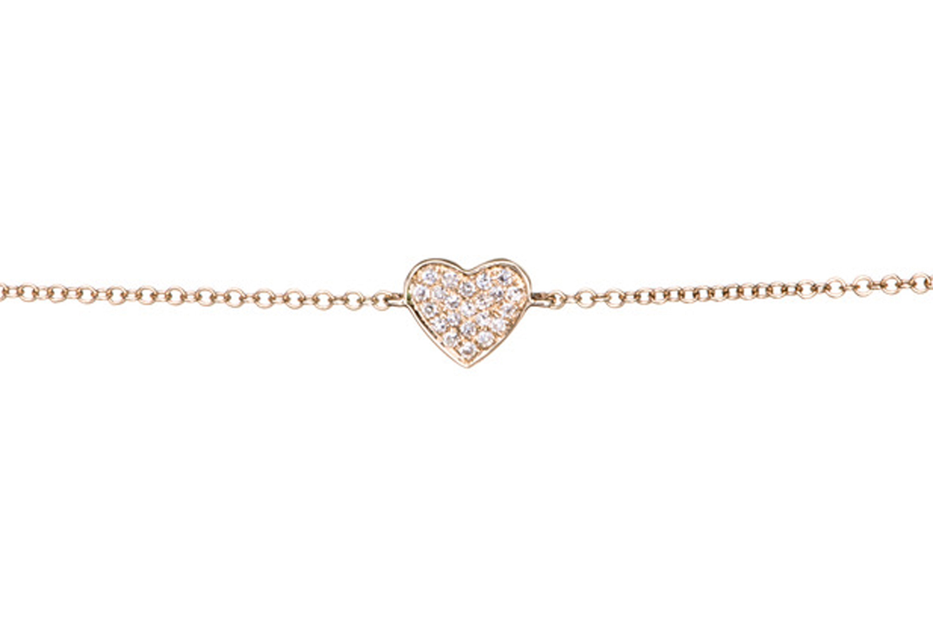 Diamond Heart Chain Bracelet