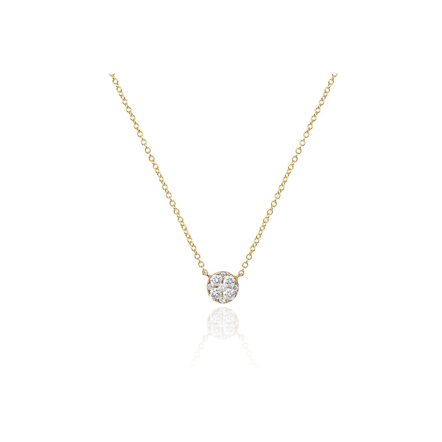 Full Cut Diamond Disc Choker Necklace