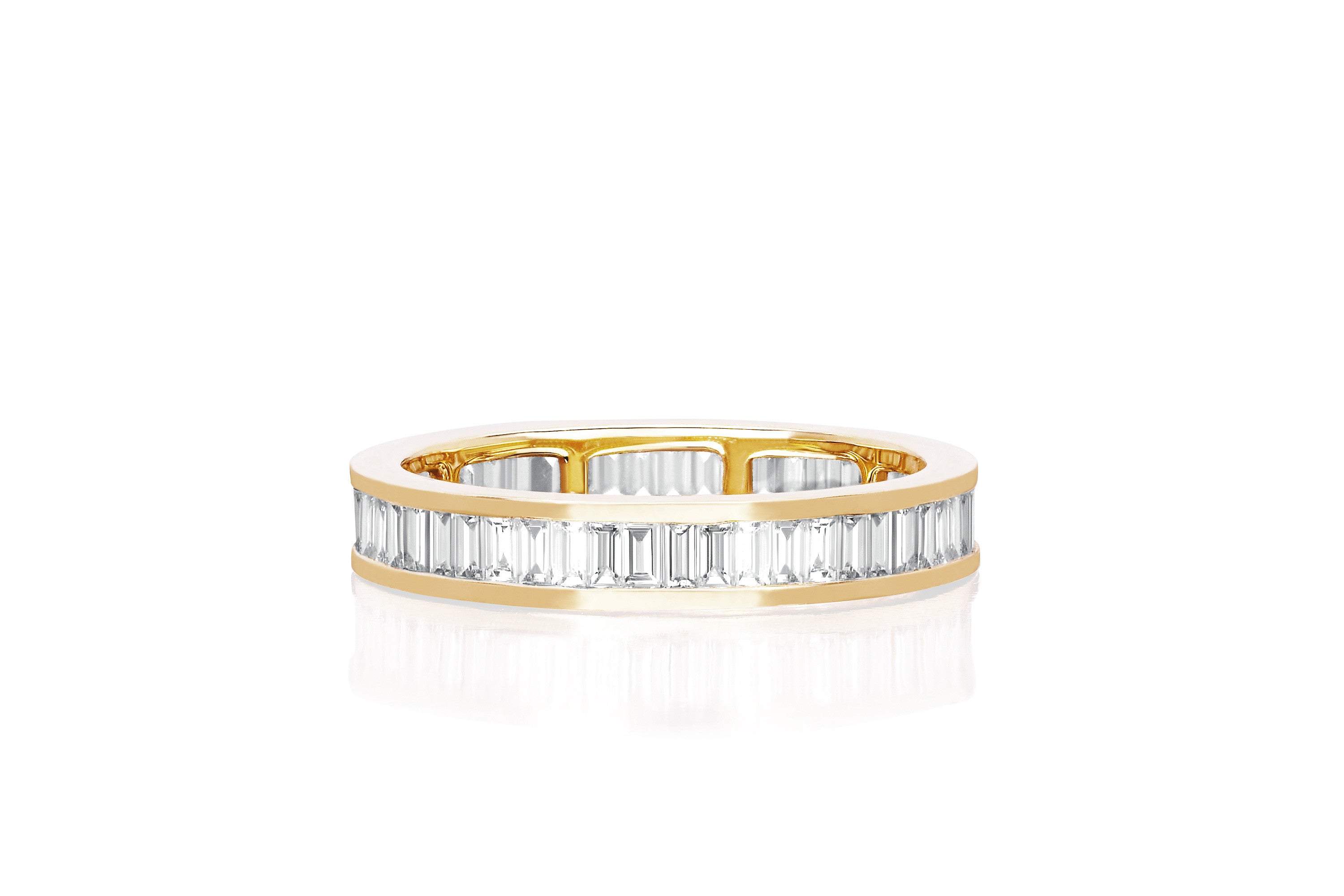 Diamond Channel Set Baguette Eternity Stack Ring