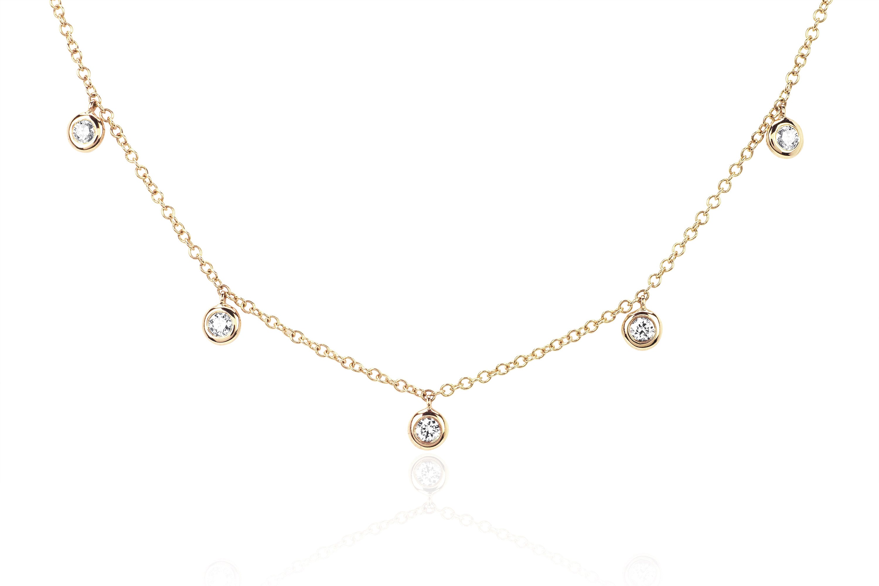 5 Diamond Bezel Choker Necklace