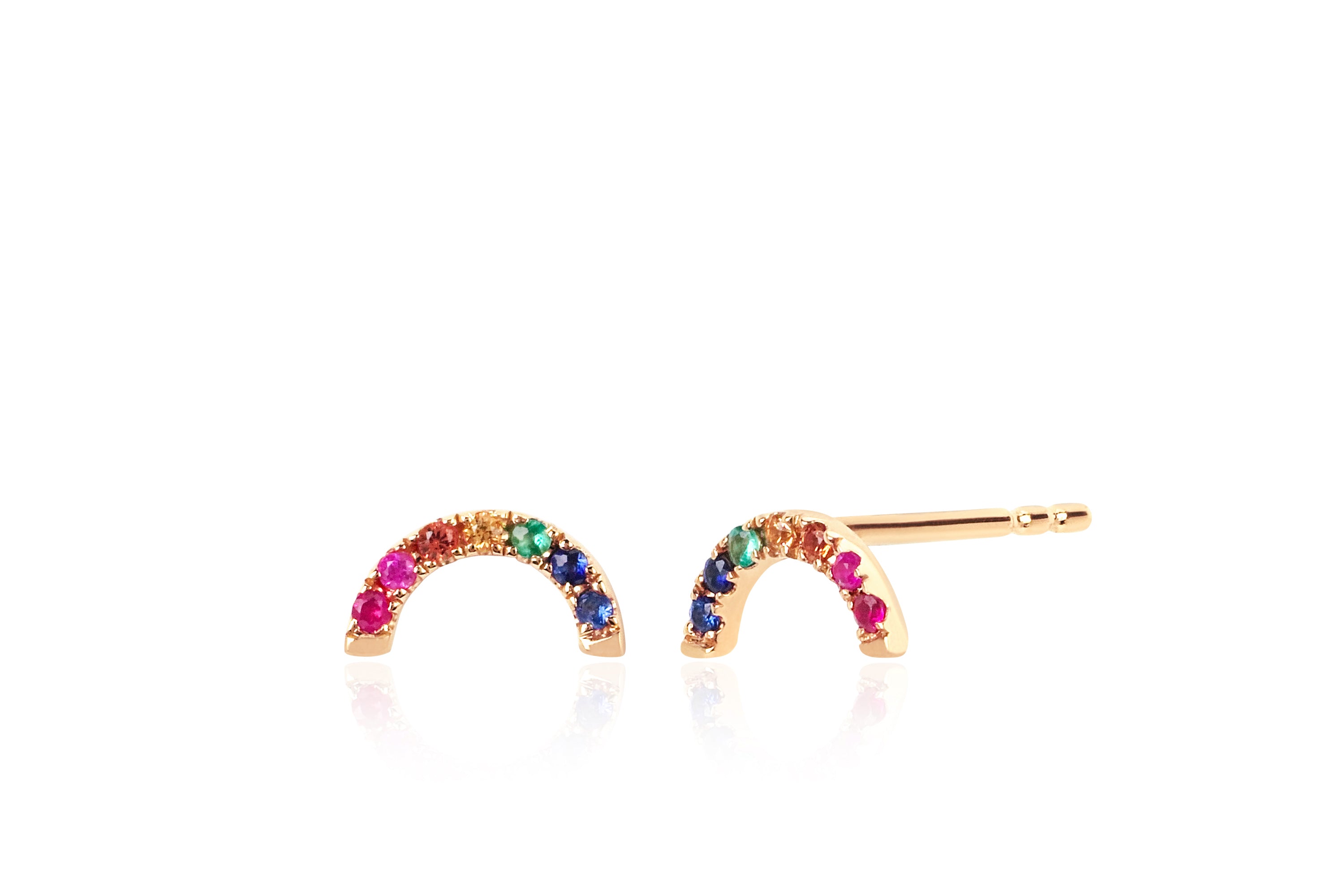 Diamond Rainbow Stud Earring