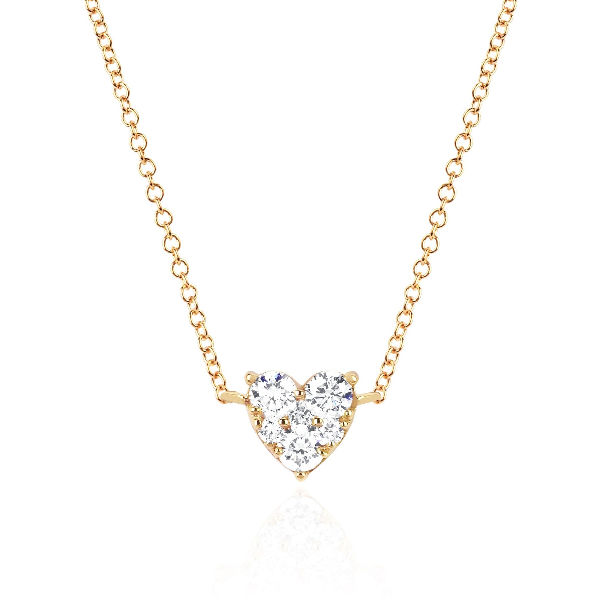 Full Cut Diamond Heart Choker Necklace