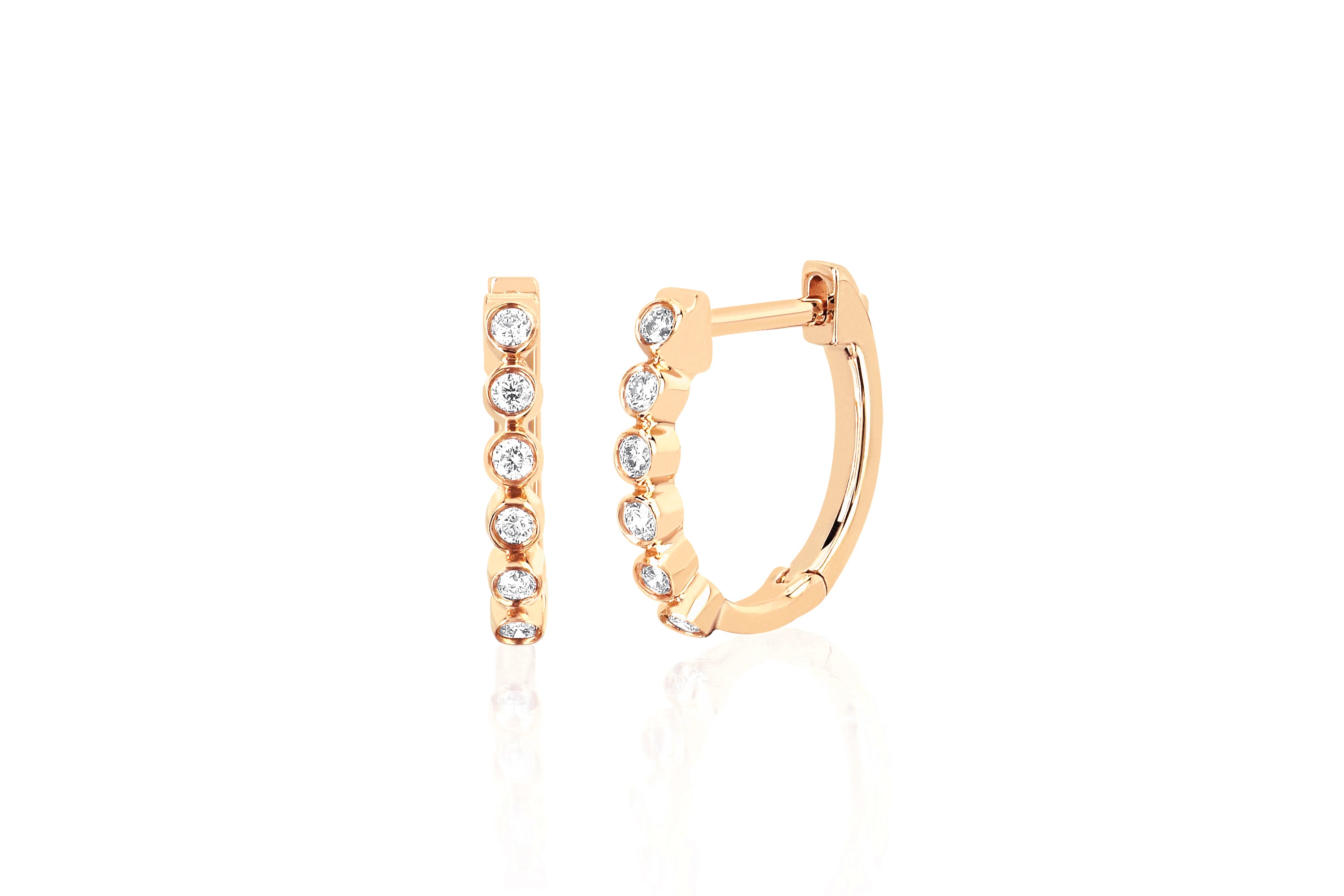 Diamond Bezel Huggie Earring