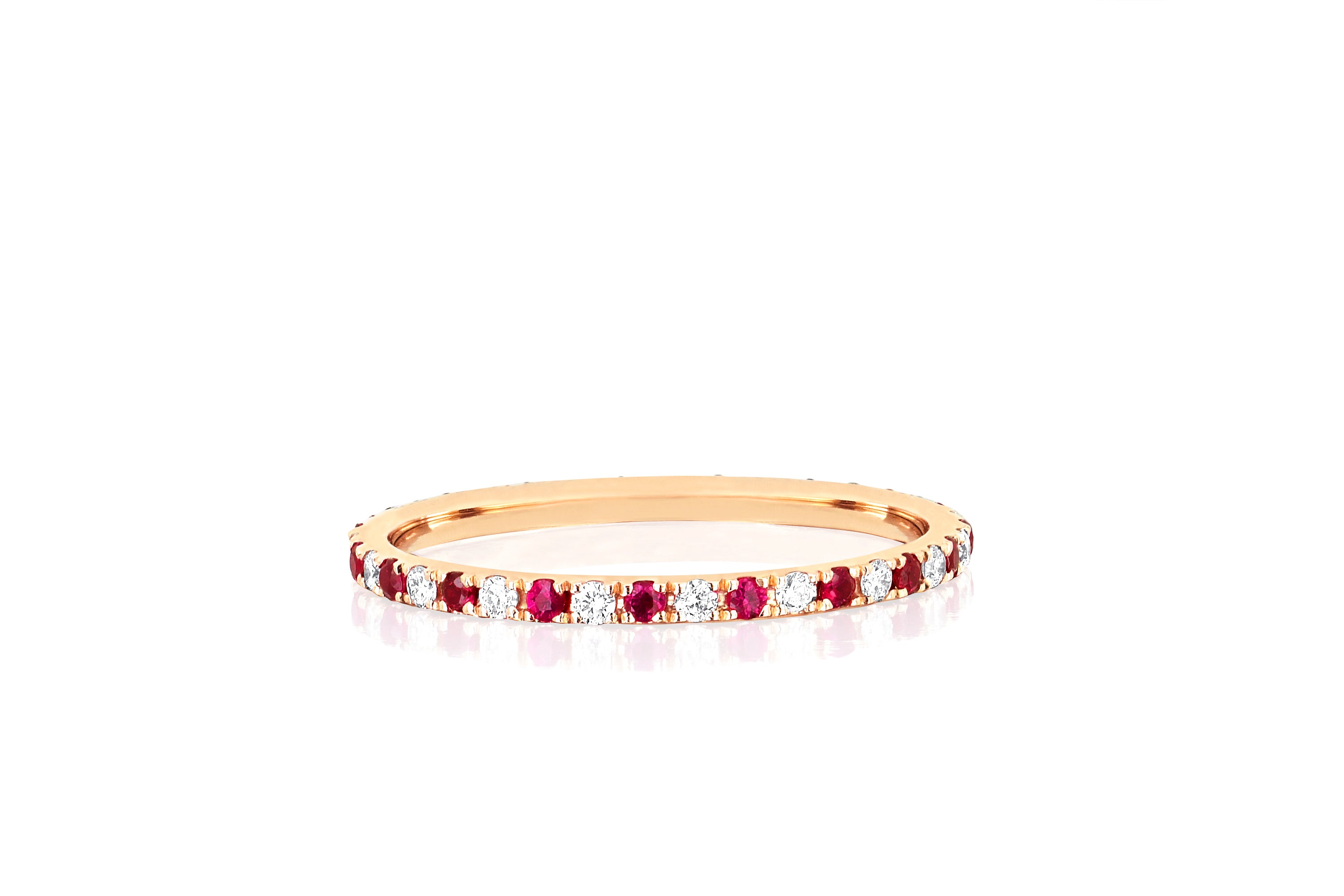 Diamond & Ruby Dot Eternity Band Ring