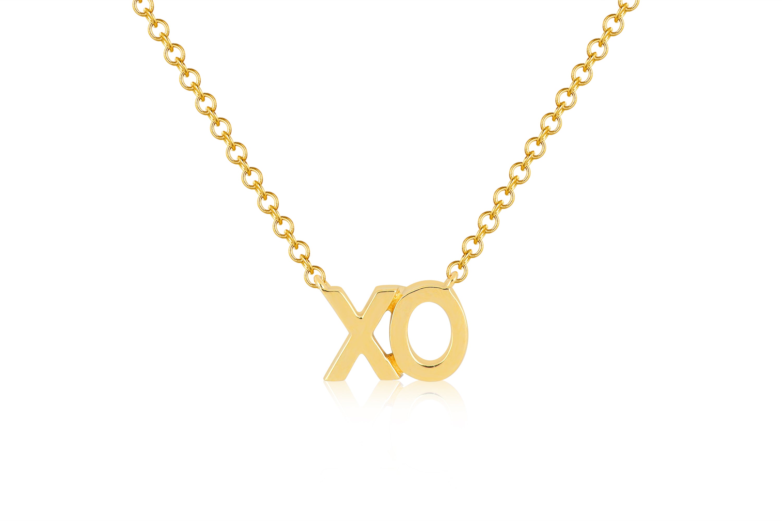 Gold XO Initial Necklace