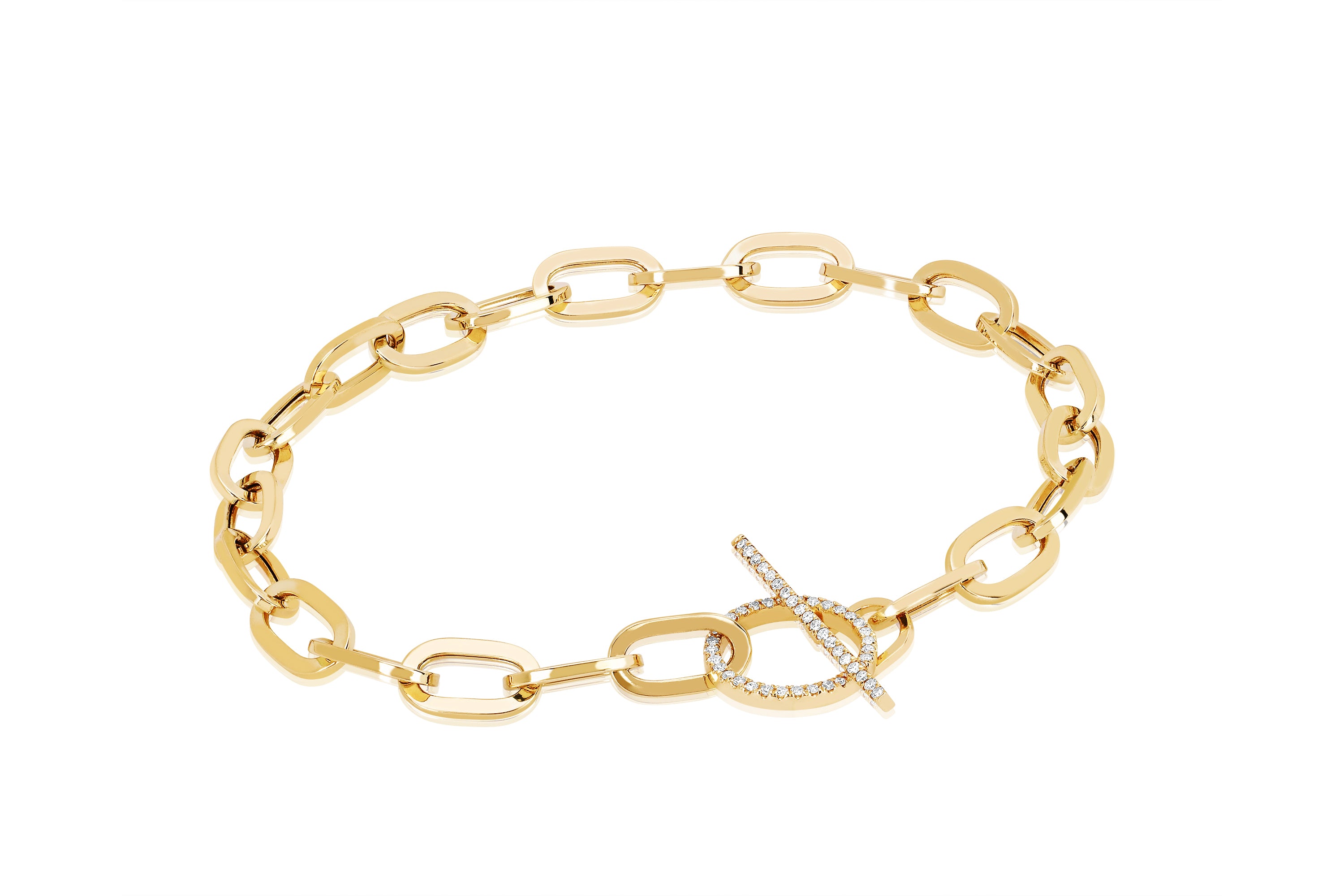 Jumbo Link Chain & Diamond Toggle Bracelet