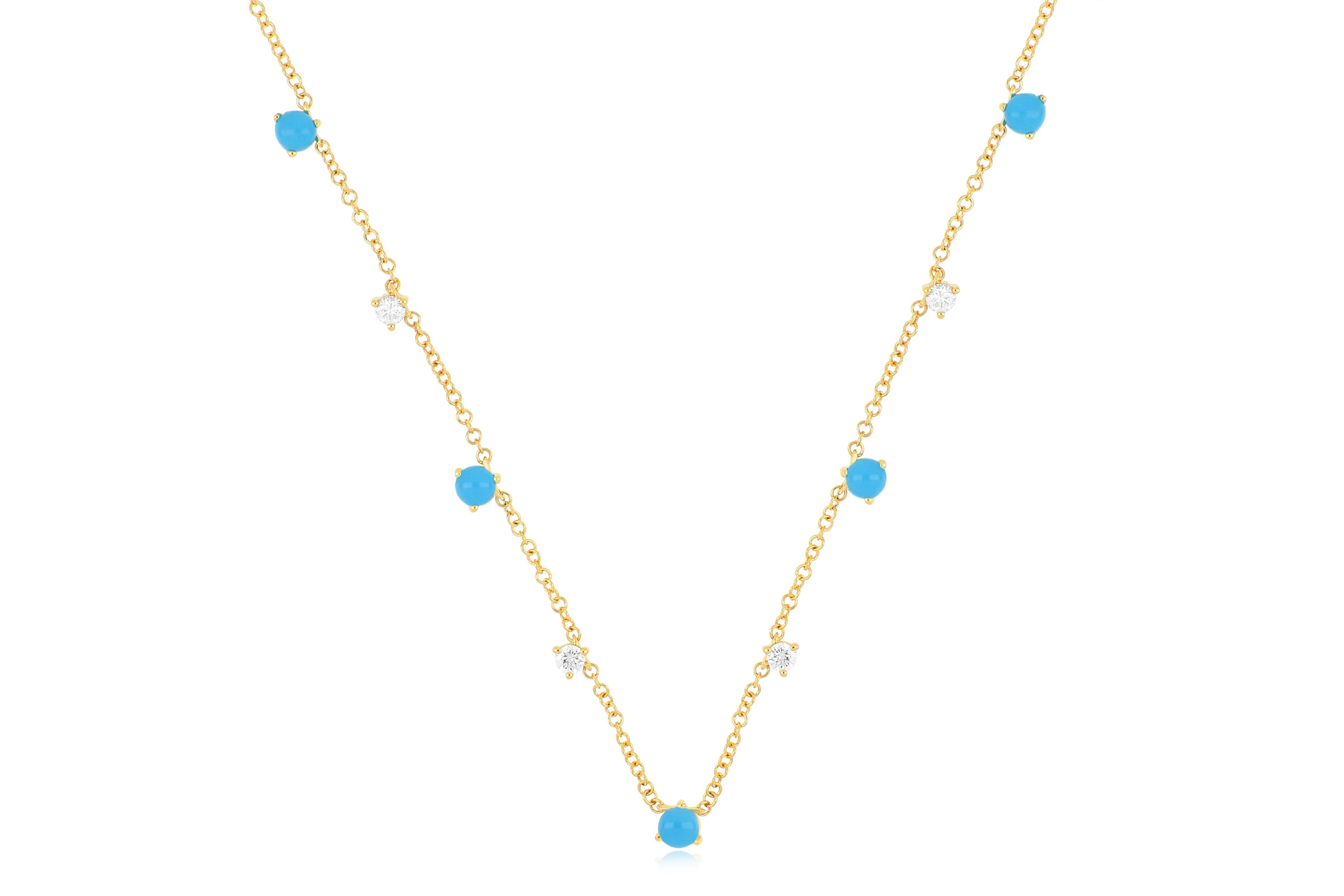 Multi Turquoise & Diamond Necklace