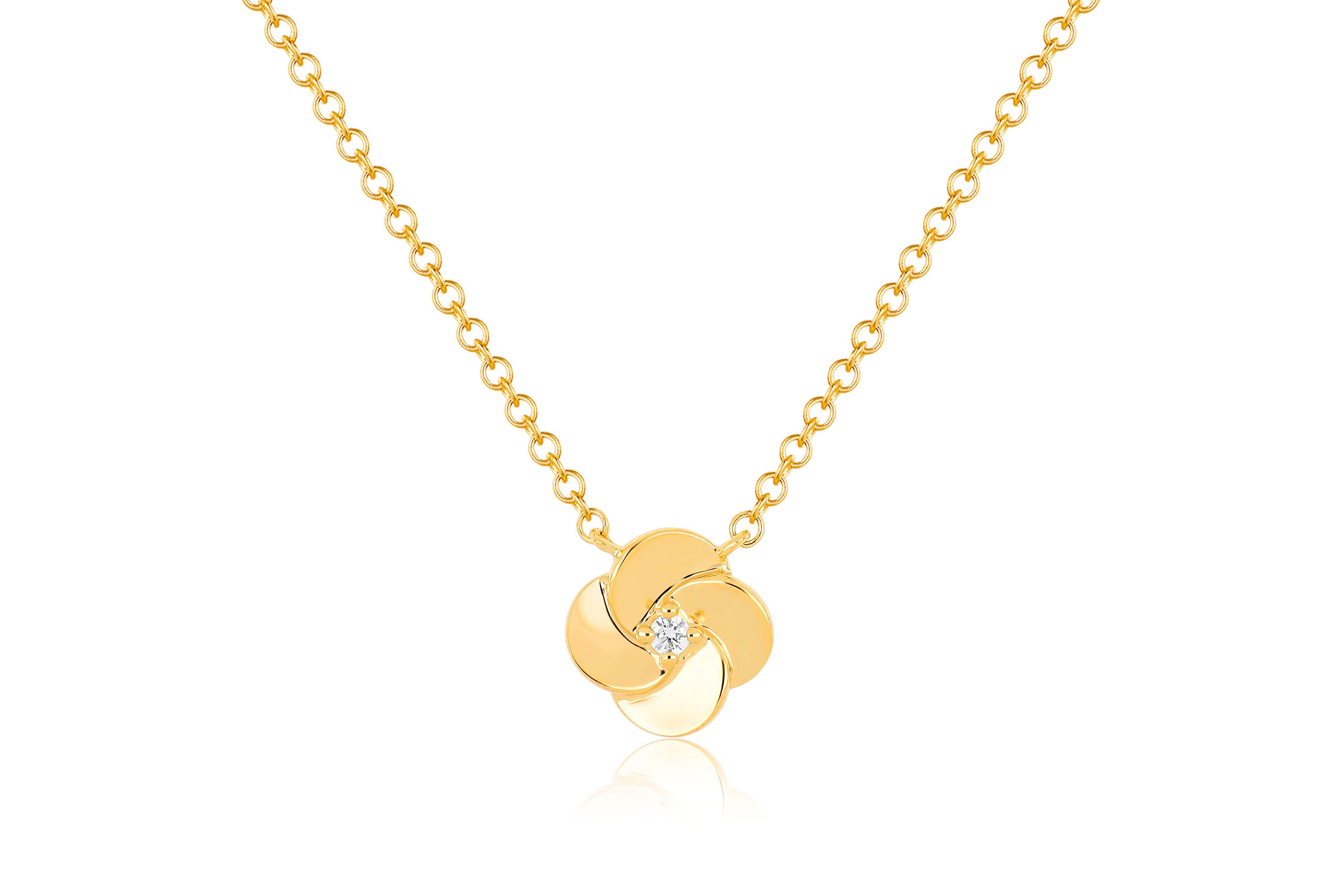 Gold And Diamond Petal Necklace