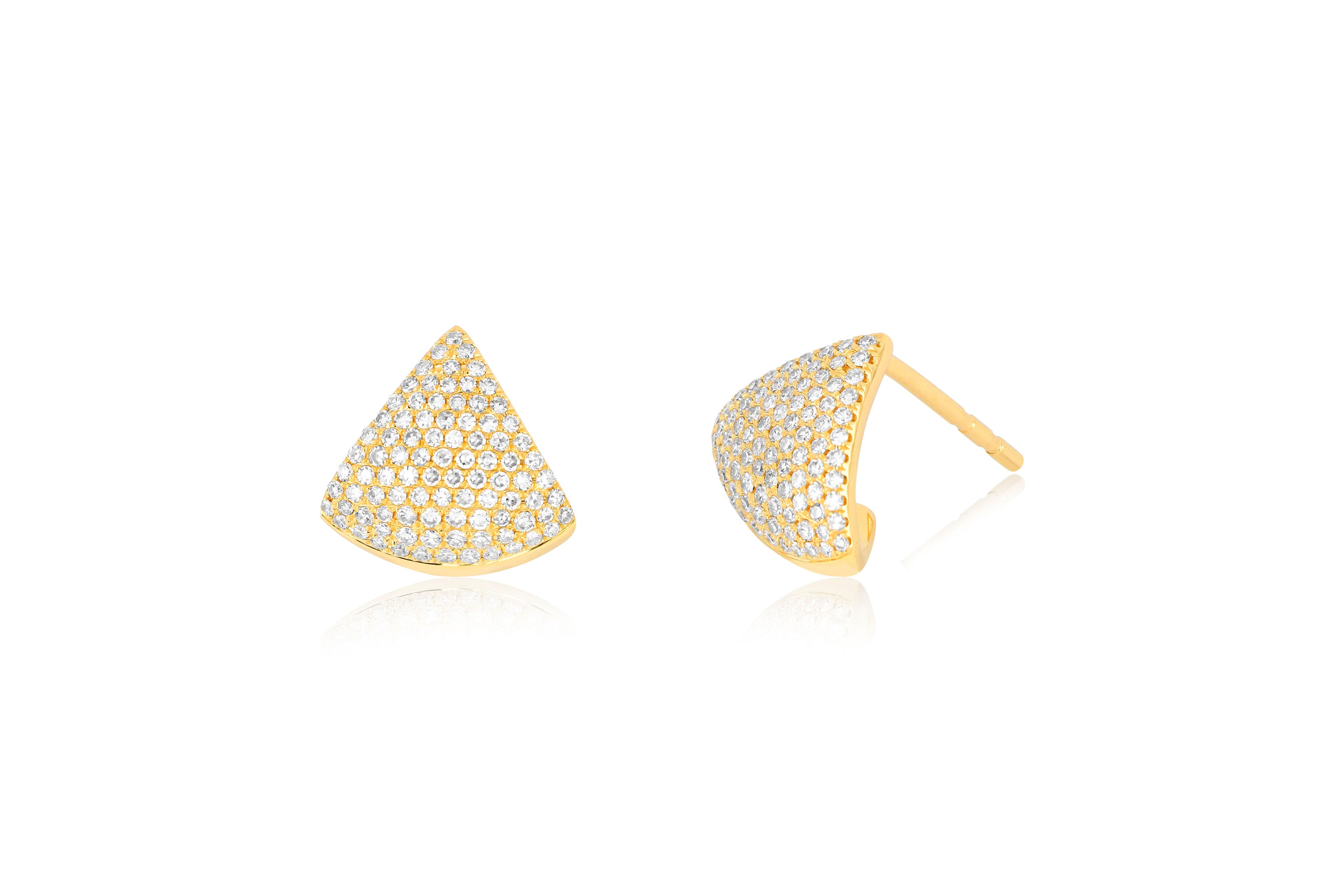 Diamond Solid Chevron Stud Earring