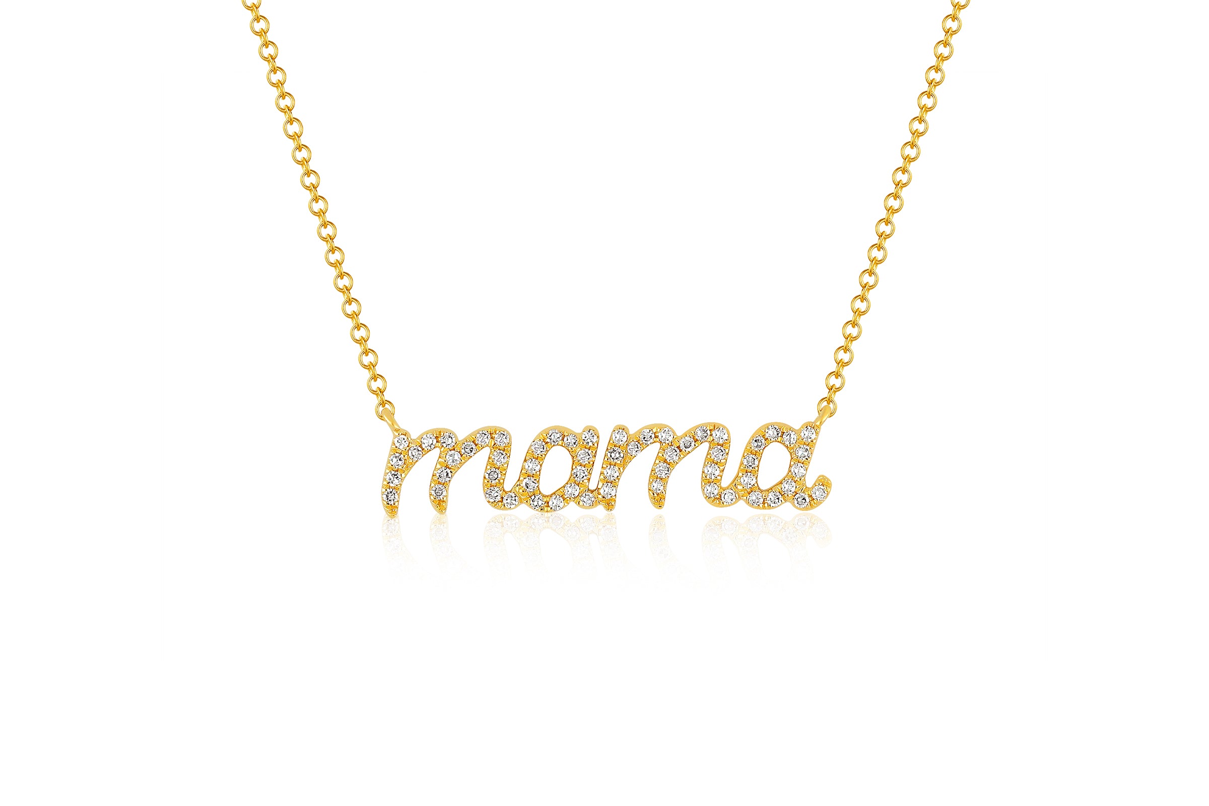 Script Diamond Mama Necklace