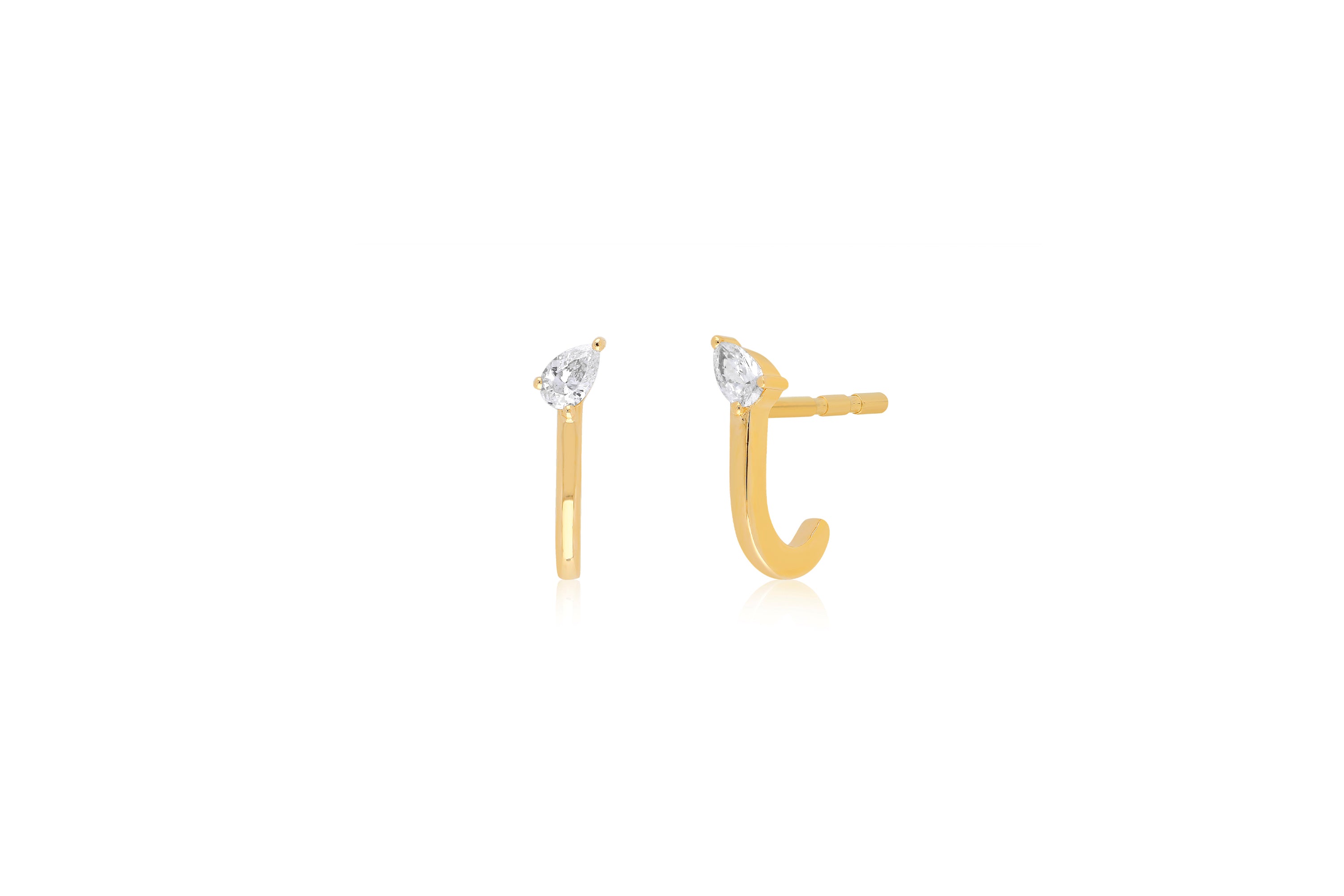 Gold & Diamond Pear-fect Huggie Earring