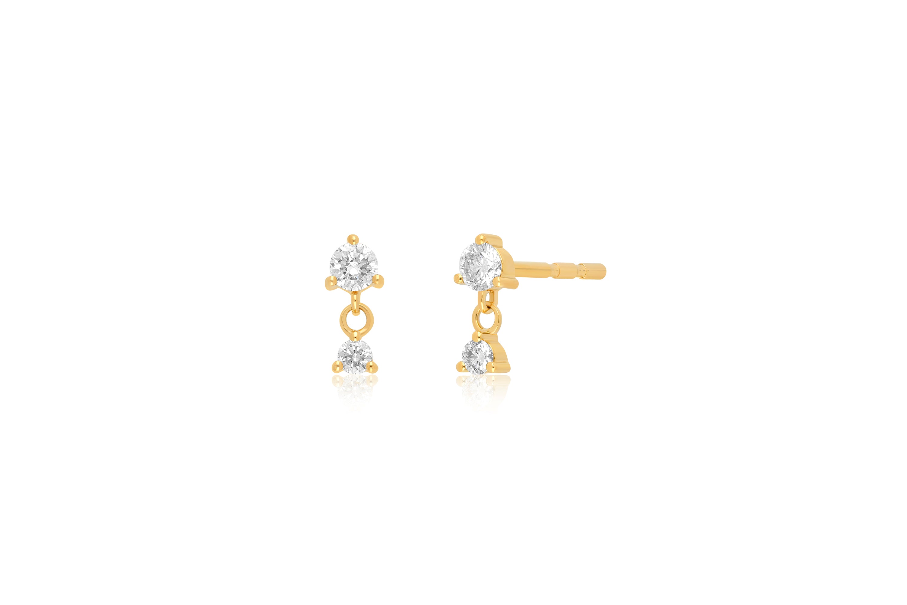 Prong Set Diamond Dangle Stud Earring