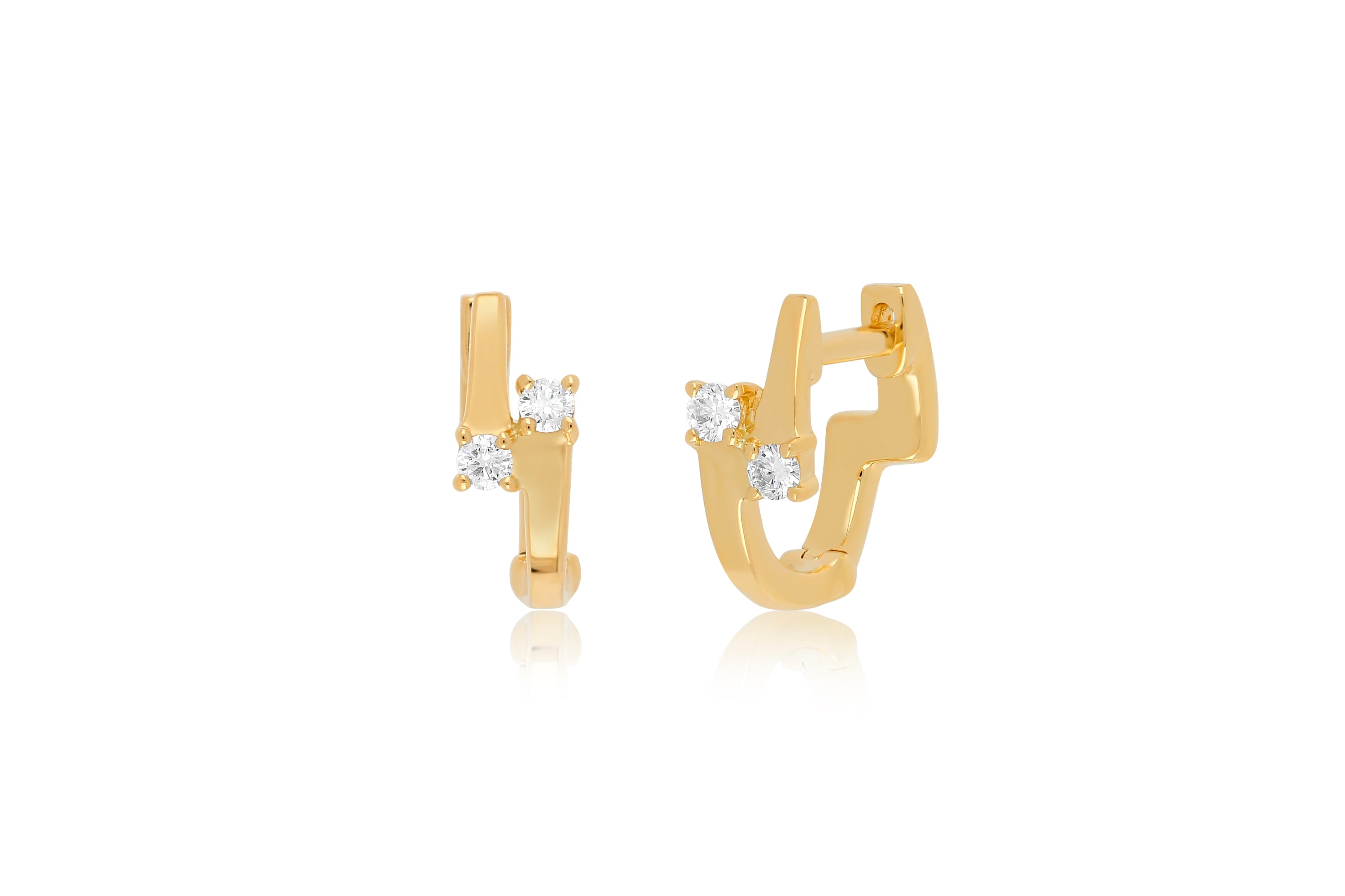 Gold & Diamond Marley Mini Huggie Earring