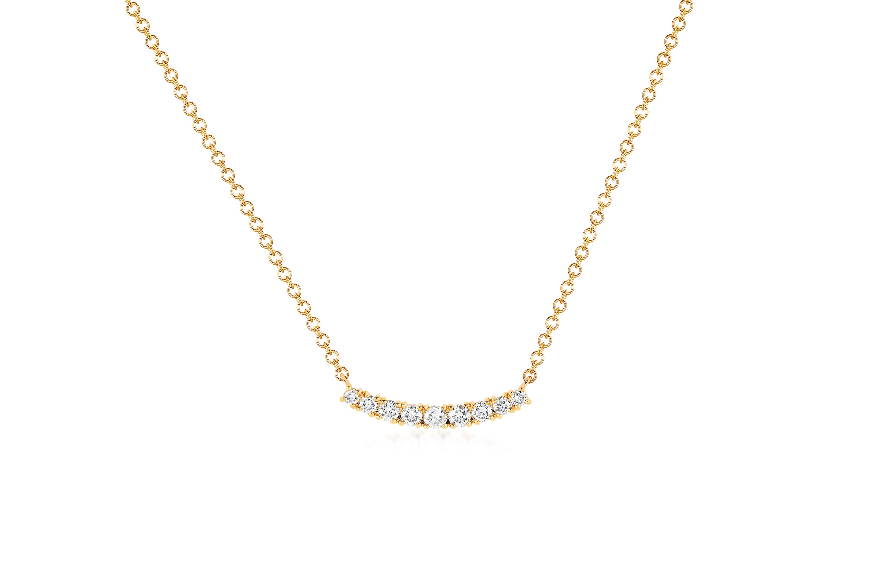 Full Cut Diamond Arc Necklace