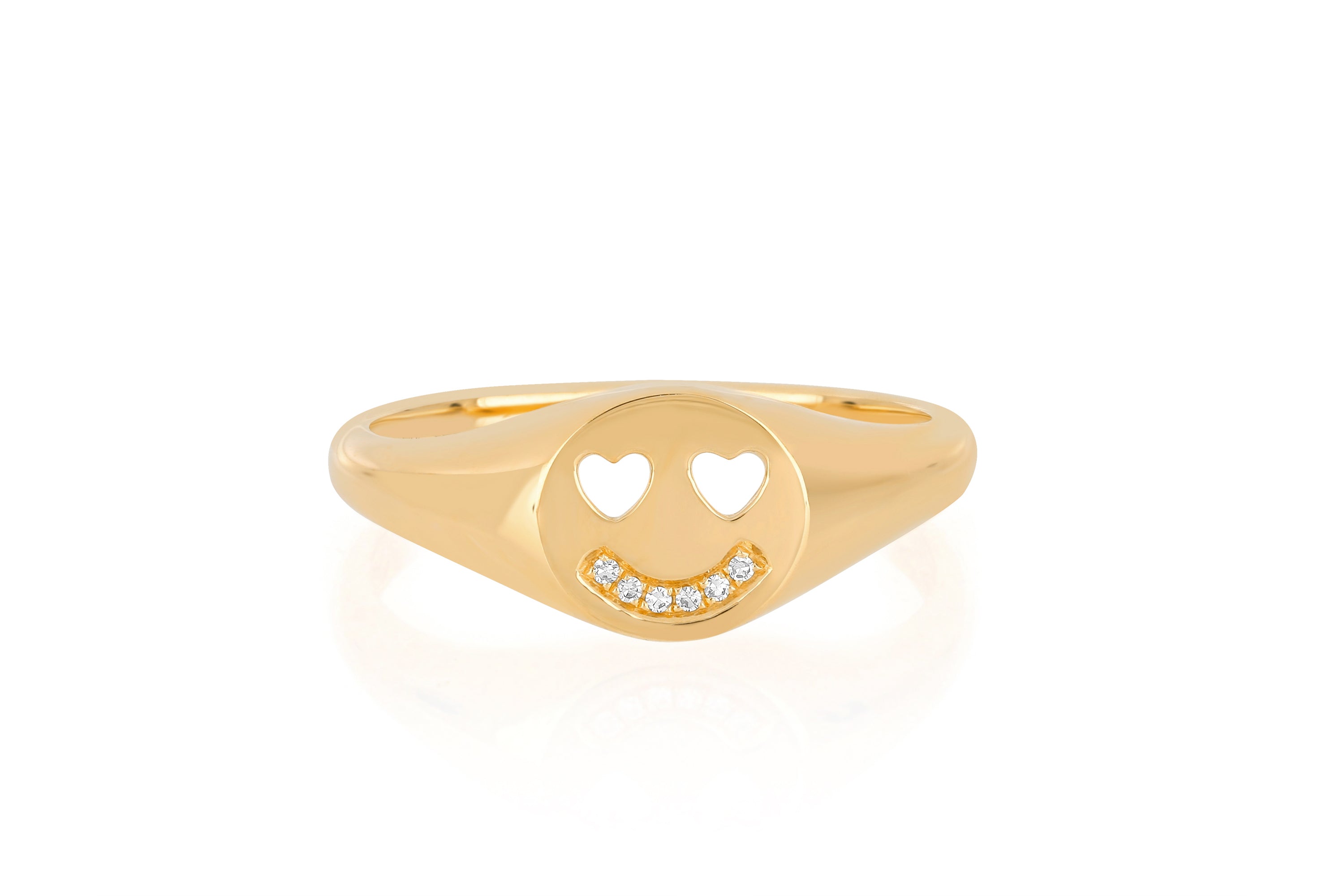 Diamond Happiness Signet Ring