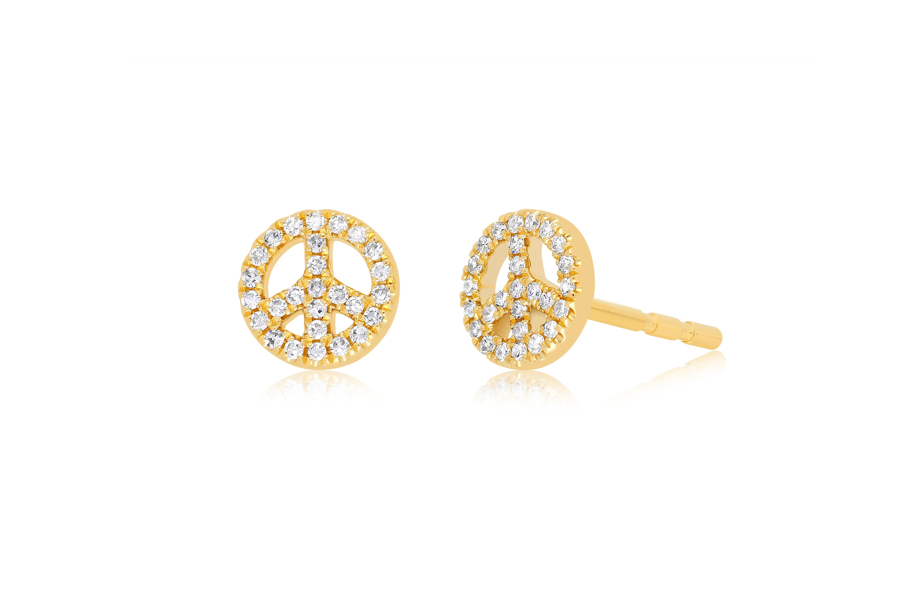 Diamond Mini Peace Stud Earring