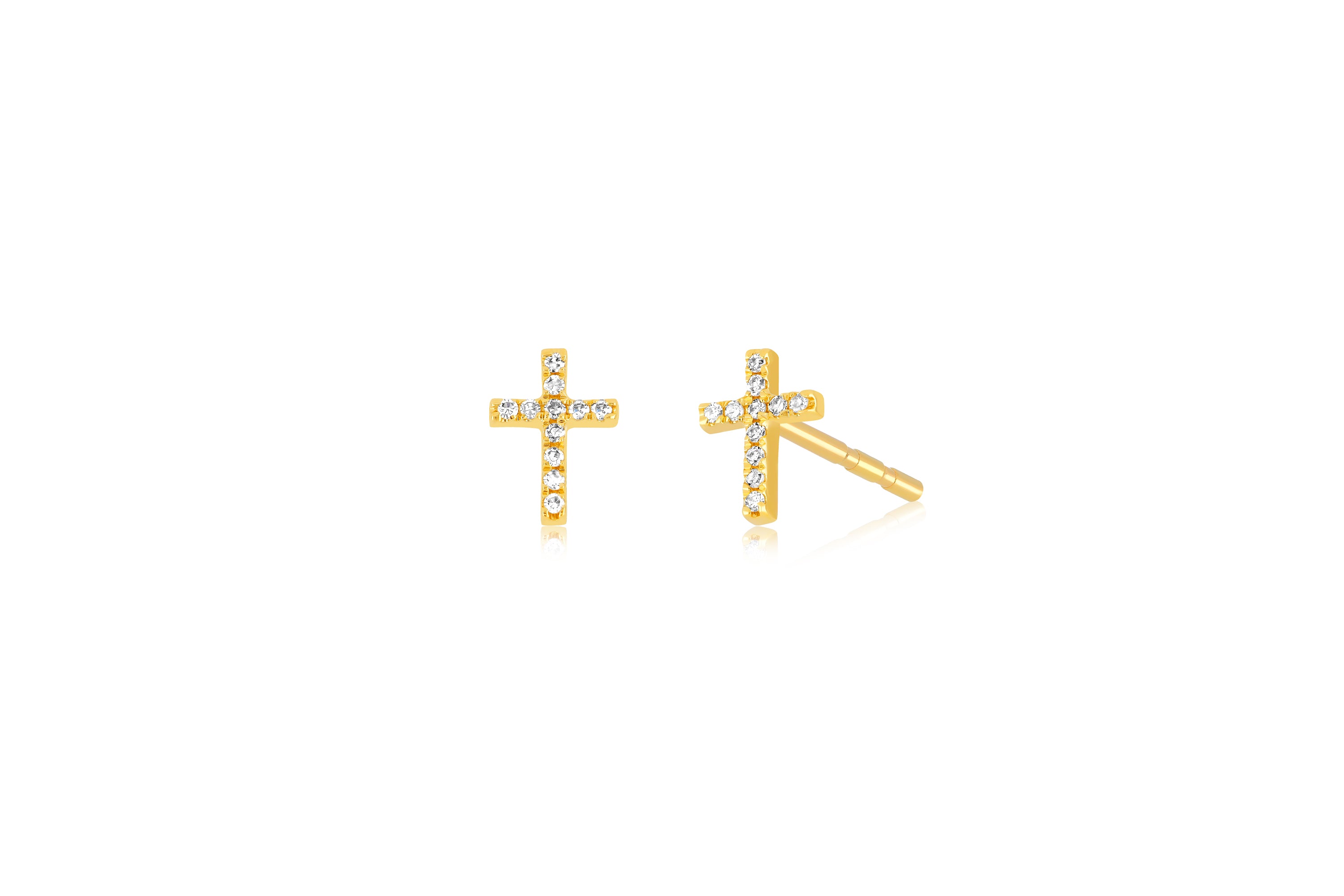 Baby Diamond Cross Stud Earring