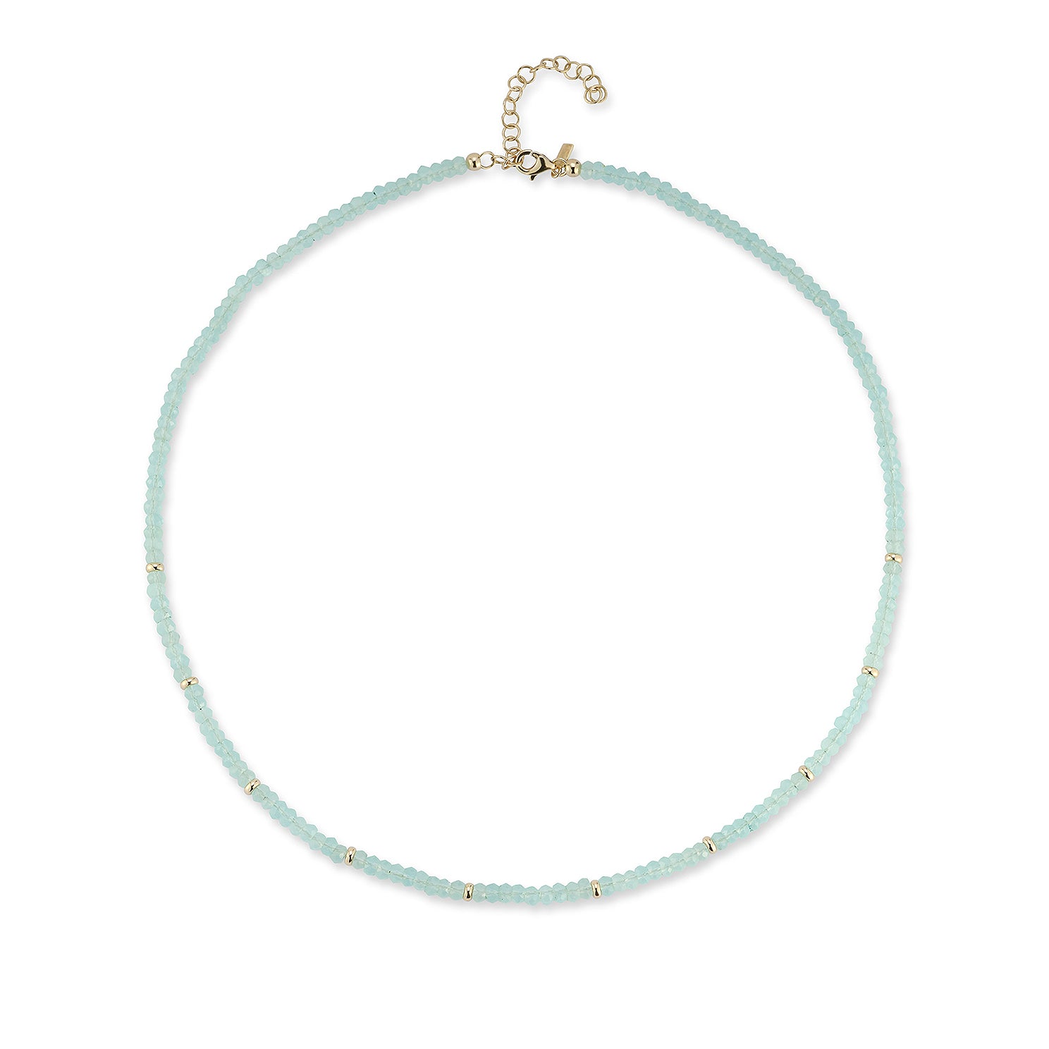 Birthstone Bead Necklace In Chalcedony