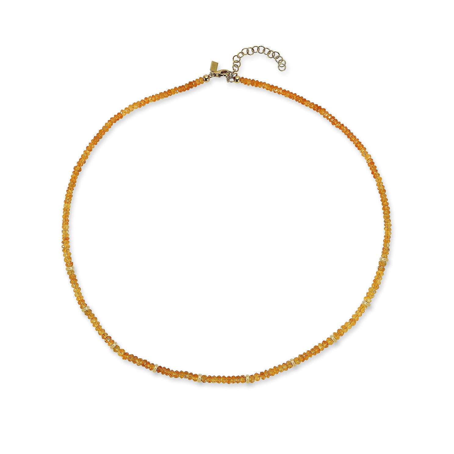 Birthstone Bead Necklace In Citrine