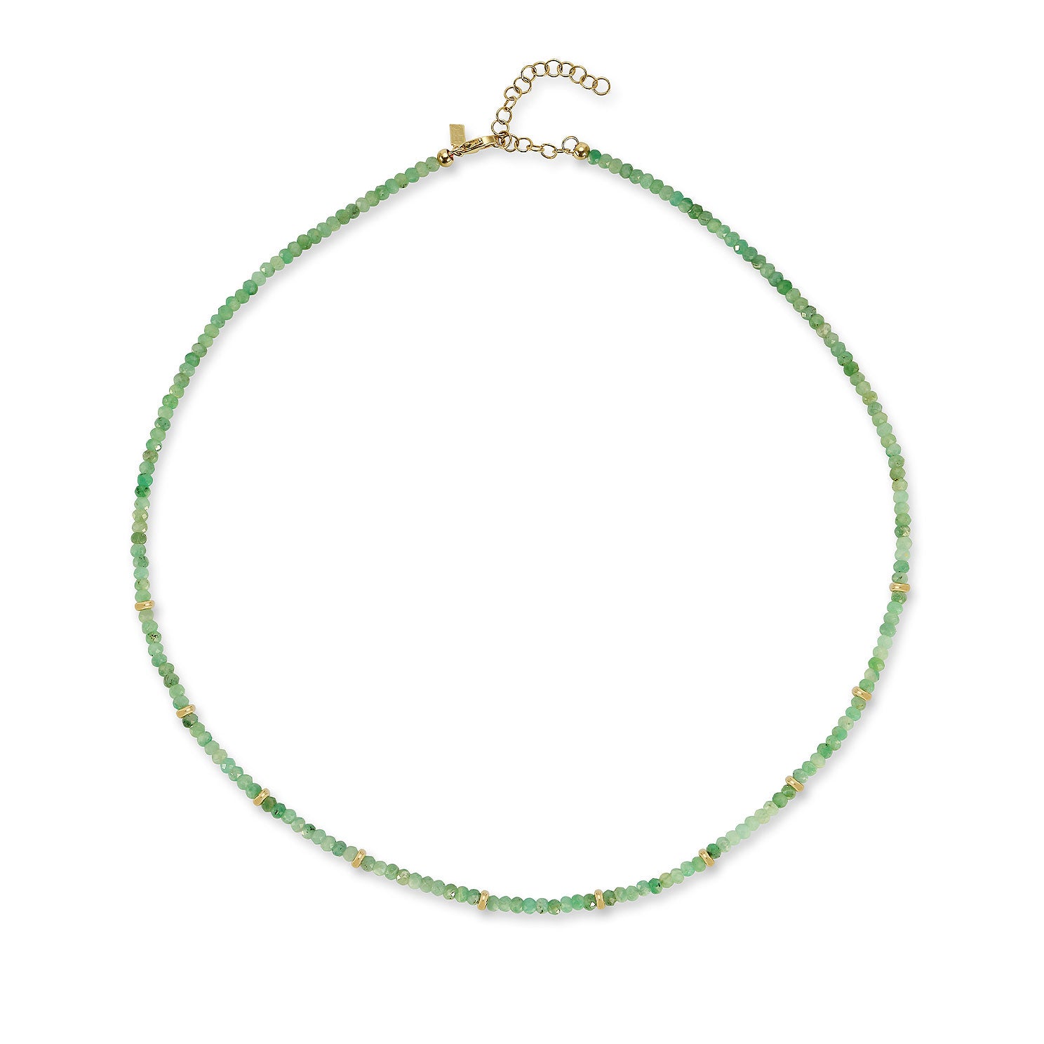 Birthstone Bead Necklace In Emerald