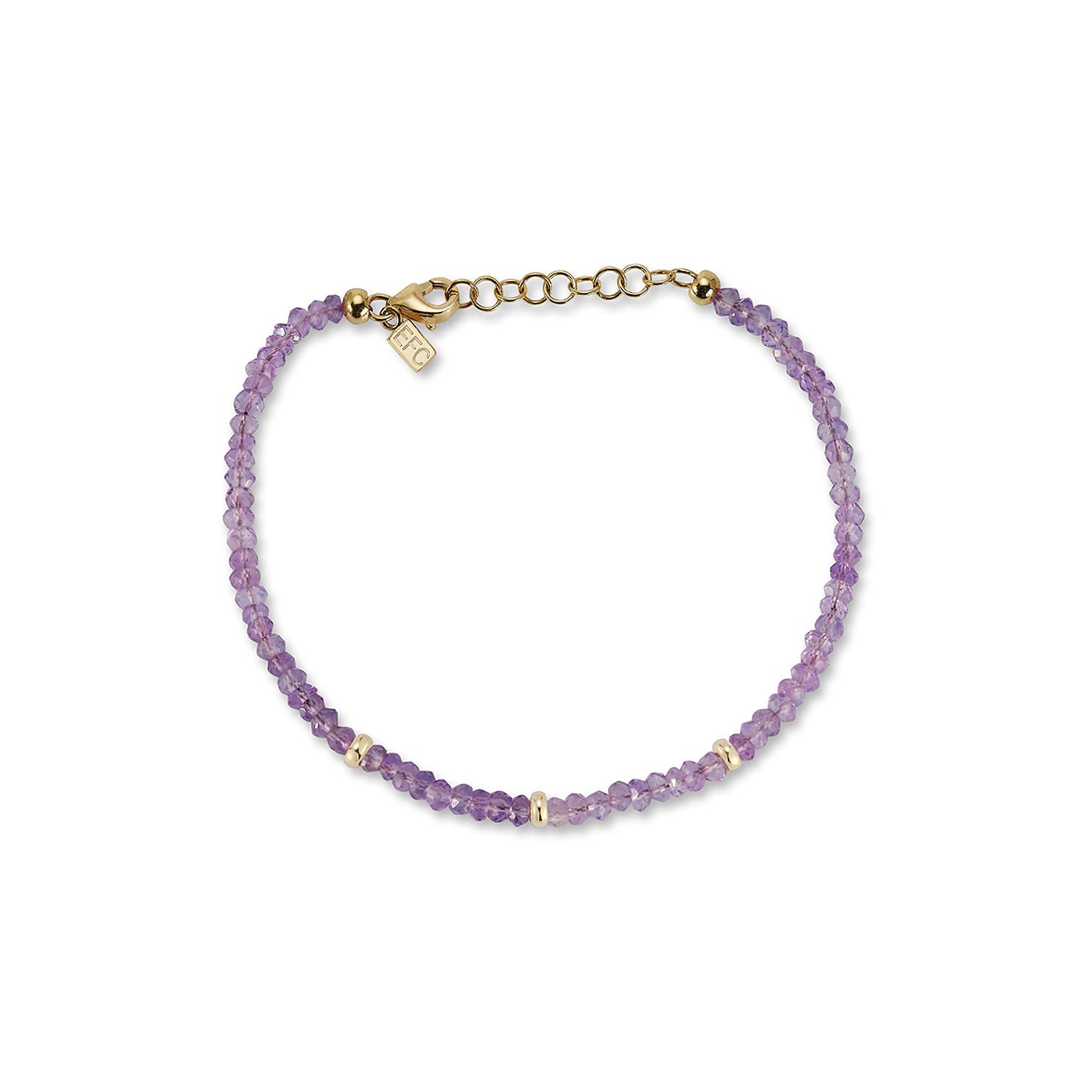 Birthstone Bead Bracelet In Amethyst