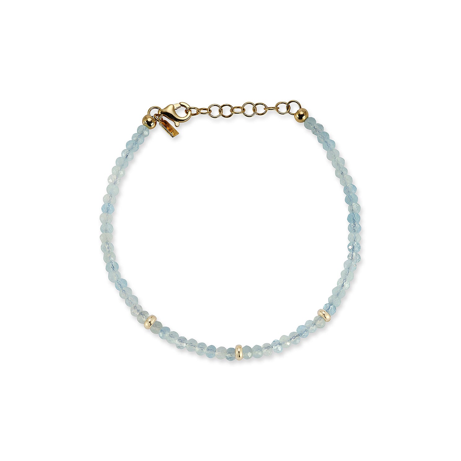 Birthstone Bead Bracelet In Aquamarine