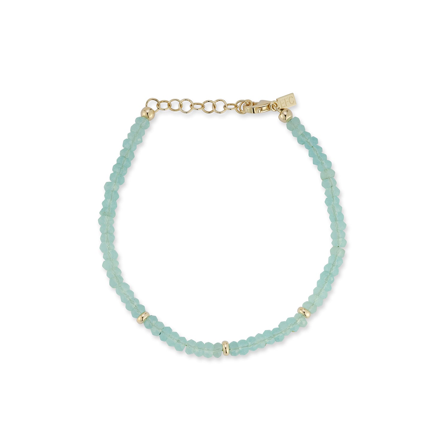 Birthstone Bead Bracelet In Chalcedony