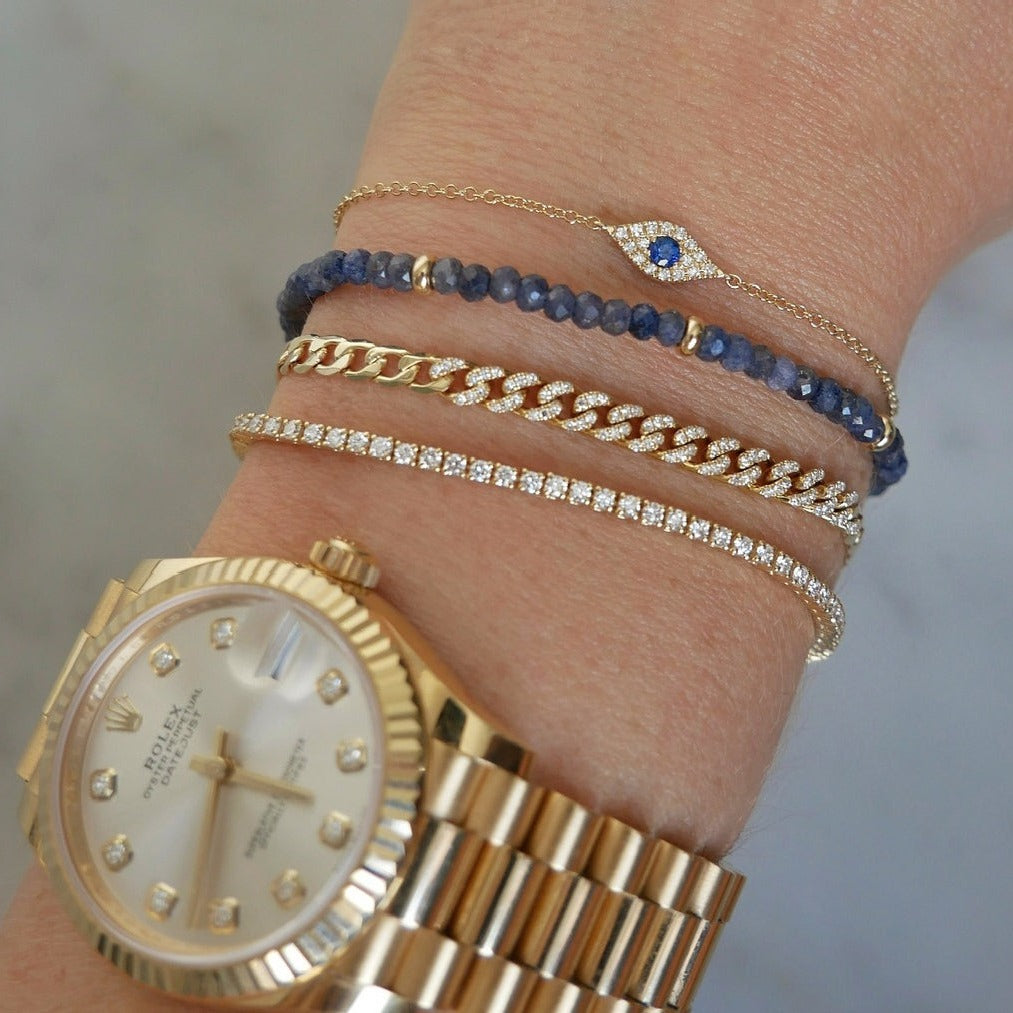 Birthstone Bracelet With Gold Rondelles