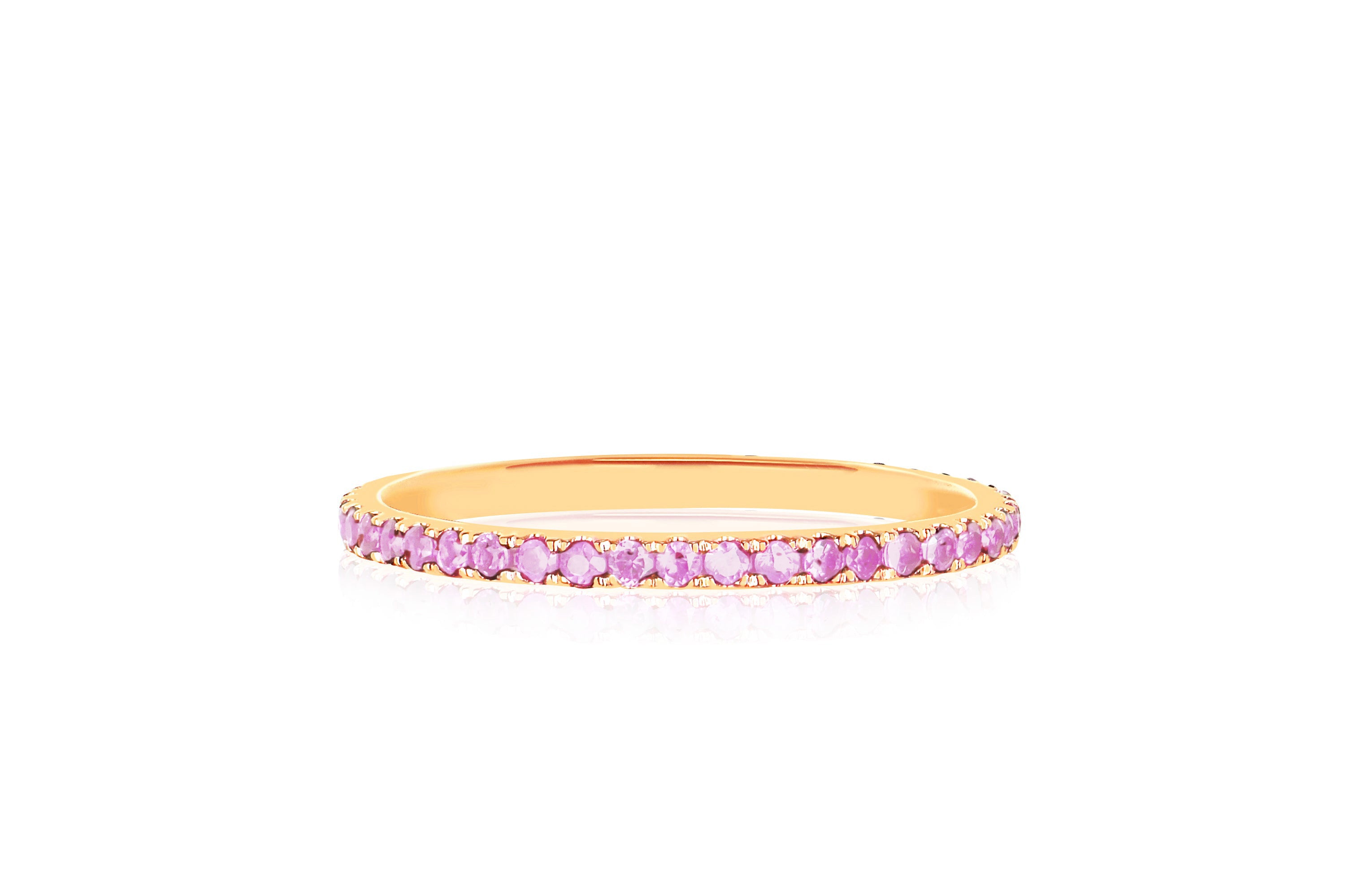 Pink Sapphire Eternity Stack Ring