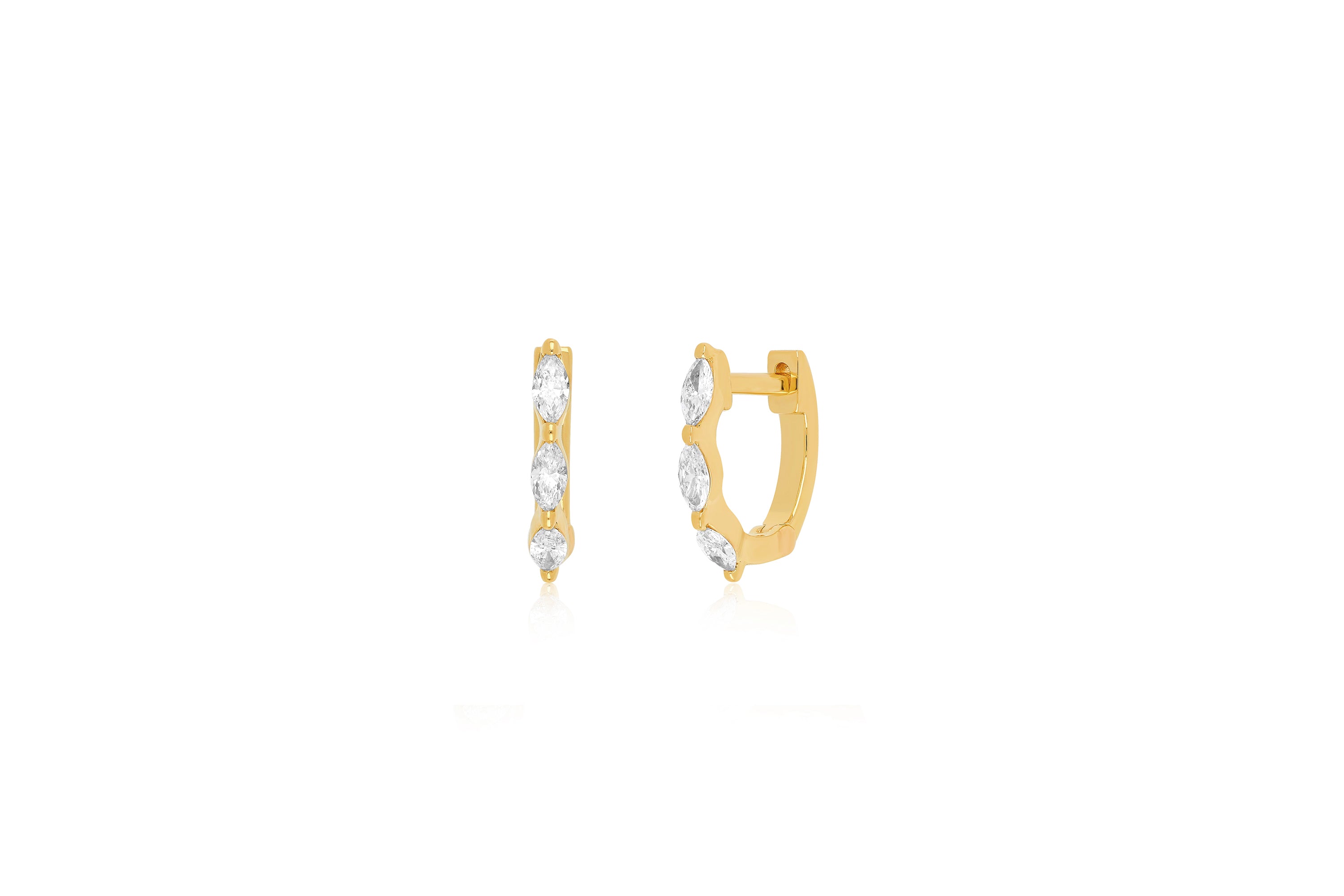 Marquise Diamond Mini Huggie Earring