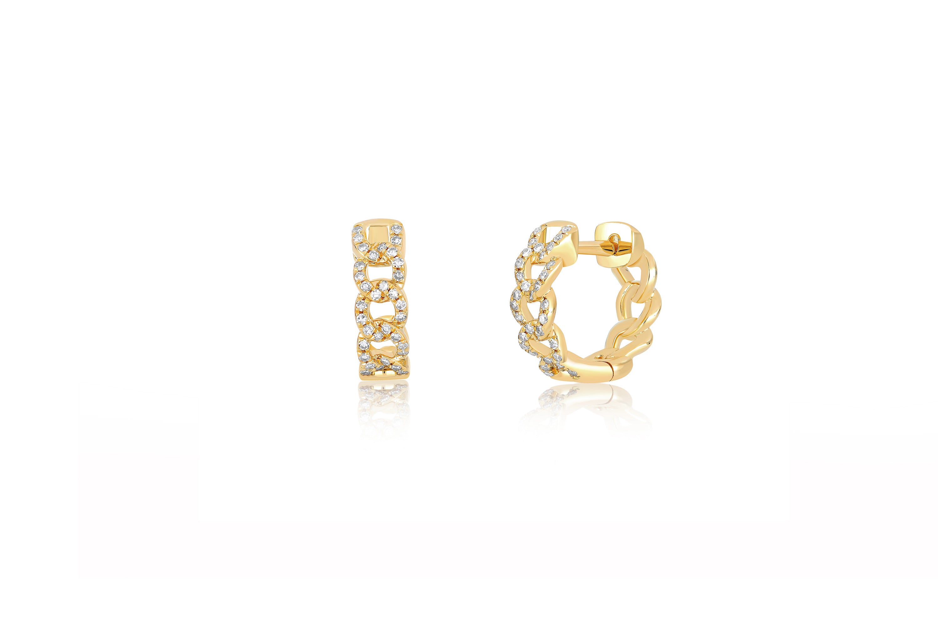 Diamond Curb Chain Huggie Earring