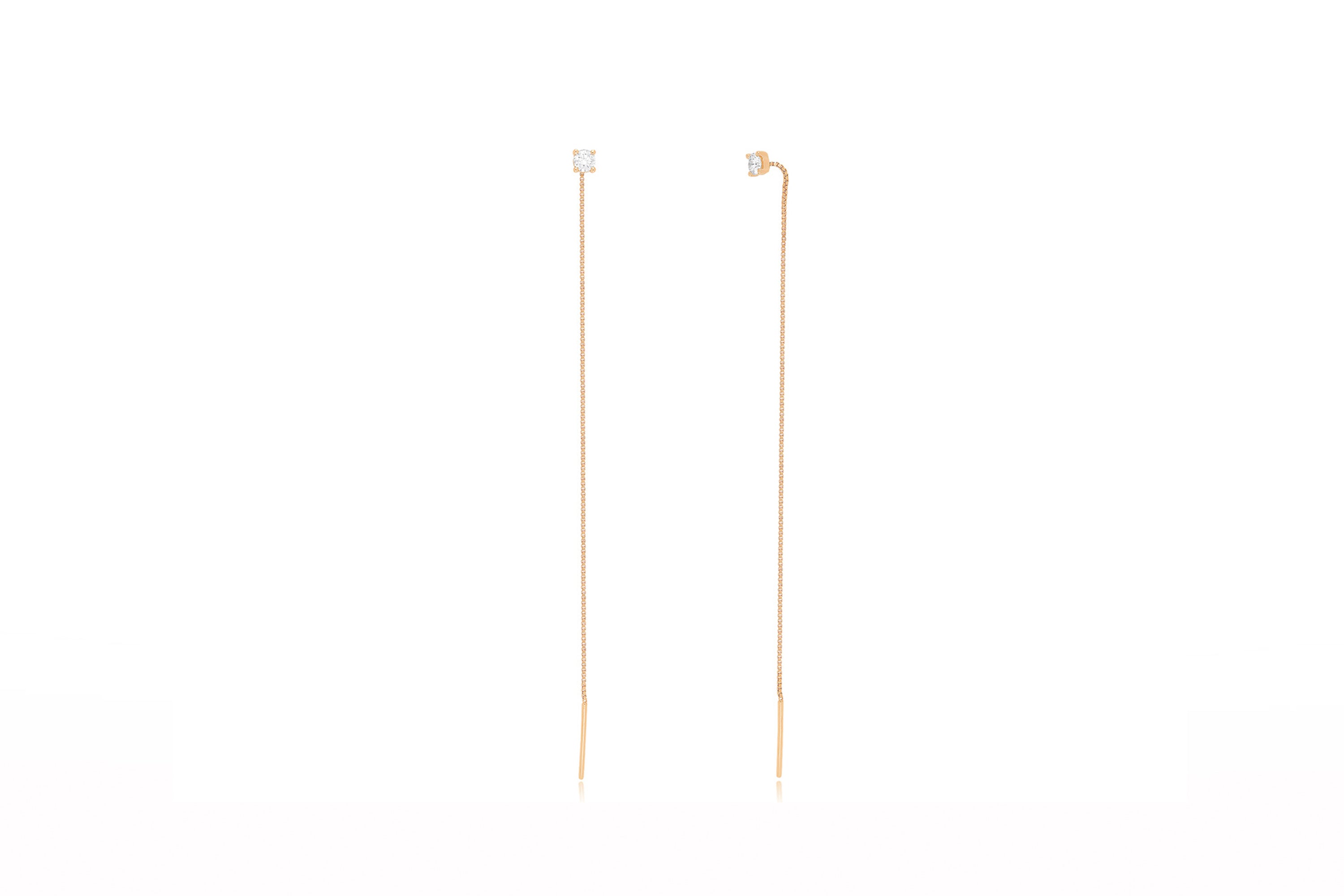 Solitaire Diamond Liquid Gold Threader Earring