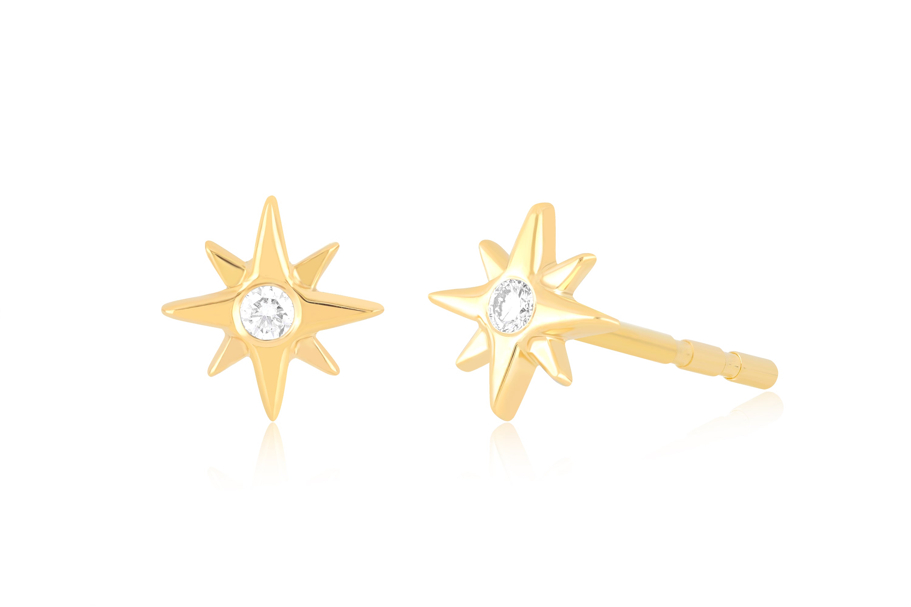 Diamond Starburst Stud Earring