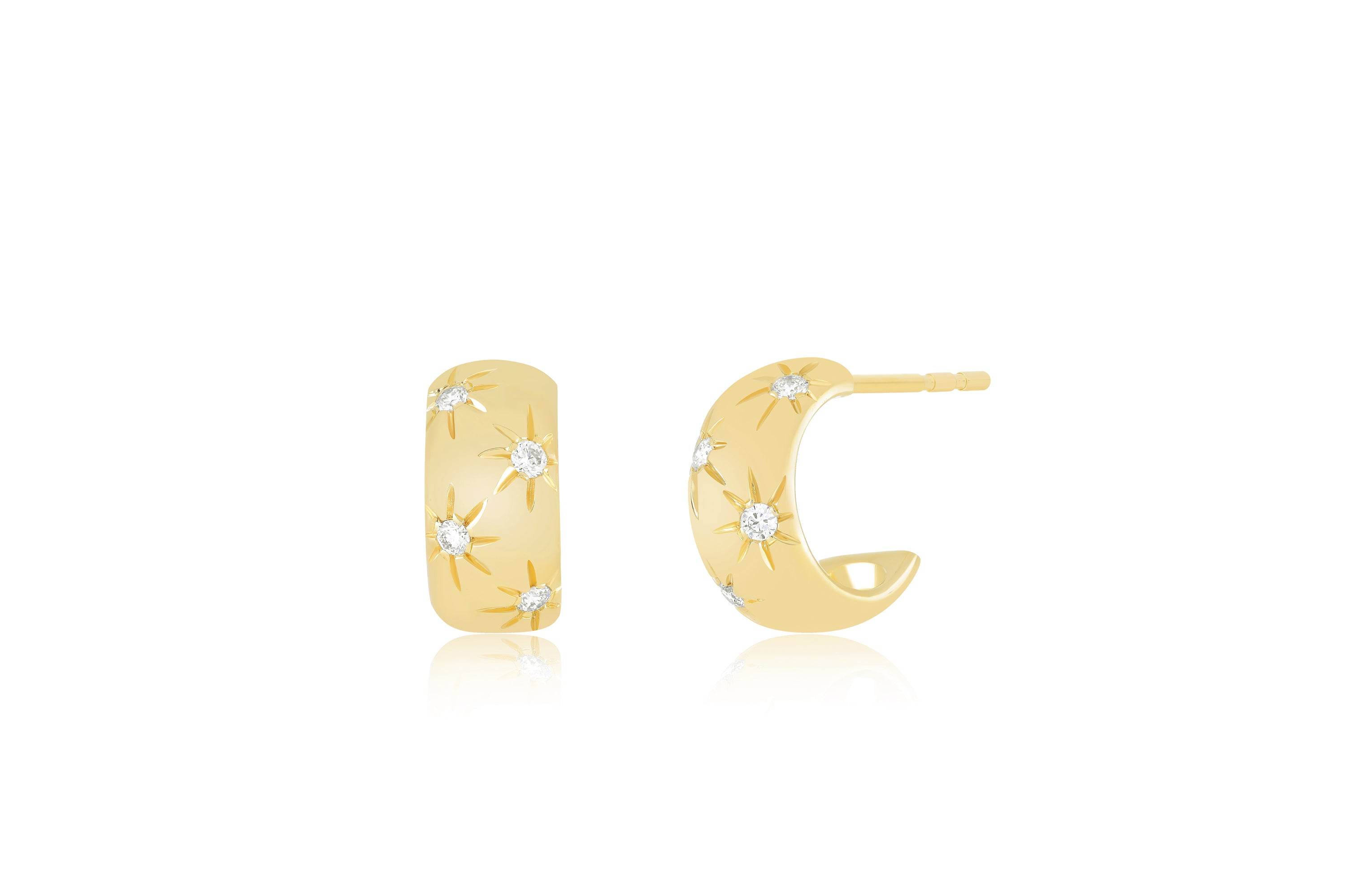 Diamond Starburst Bubble Huggie Earring