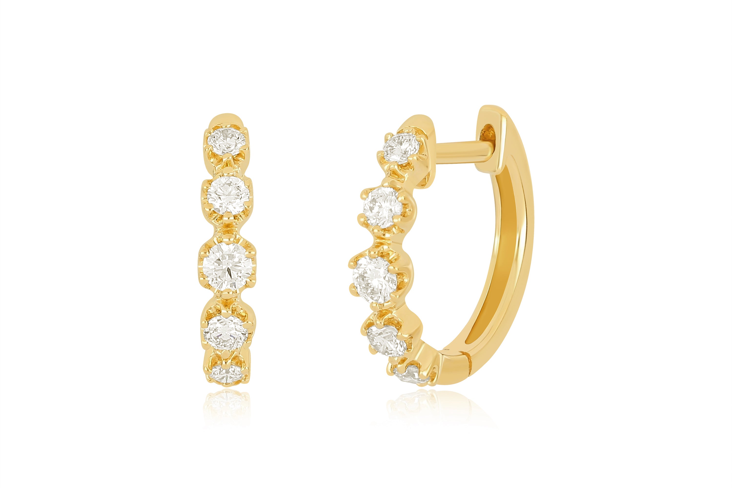 Diamond Crown Huggie Earring