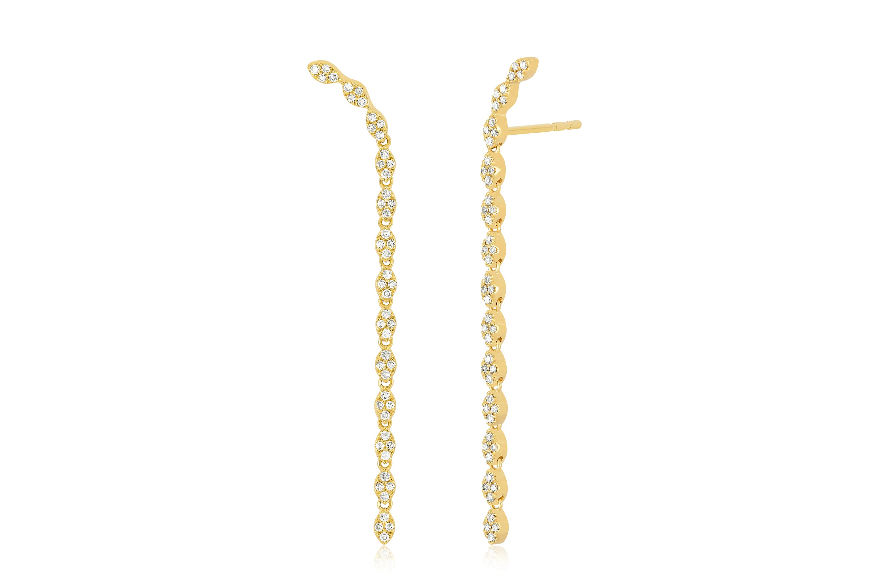 Pav Diamond Marquise Waterfall Earrings