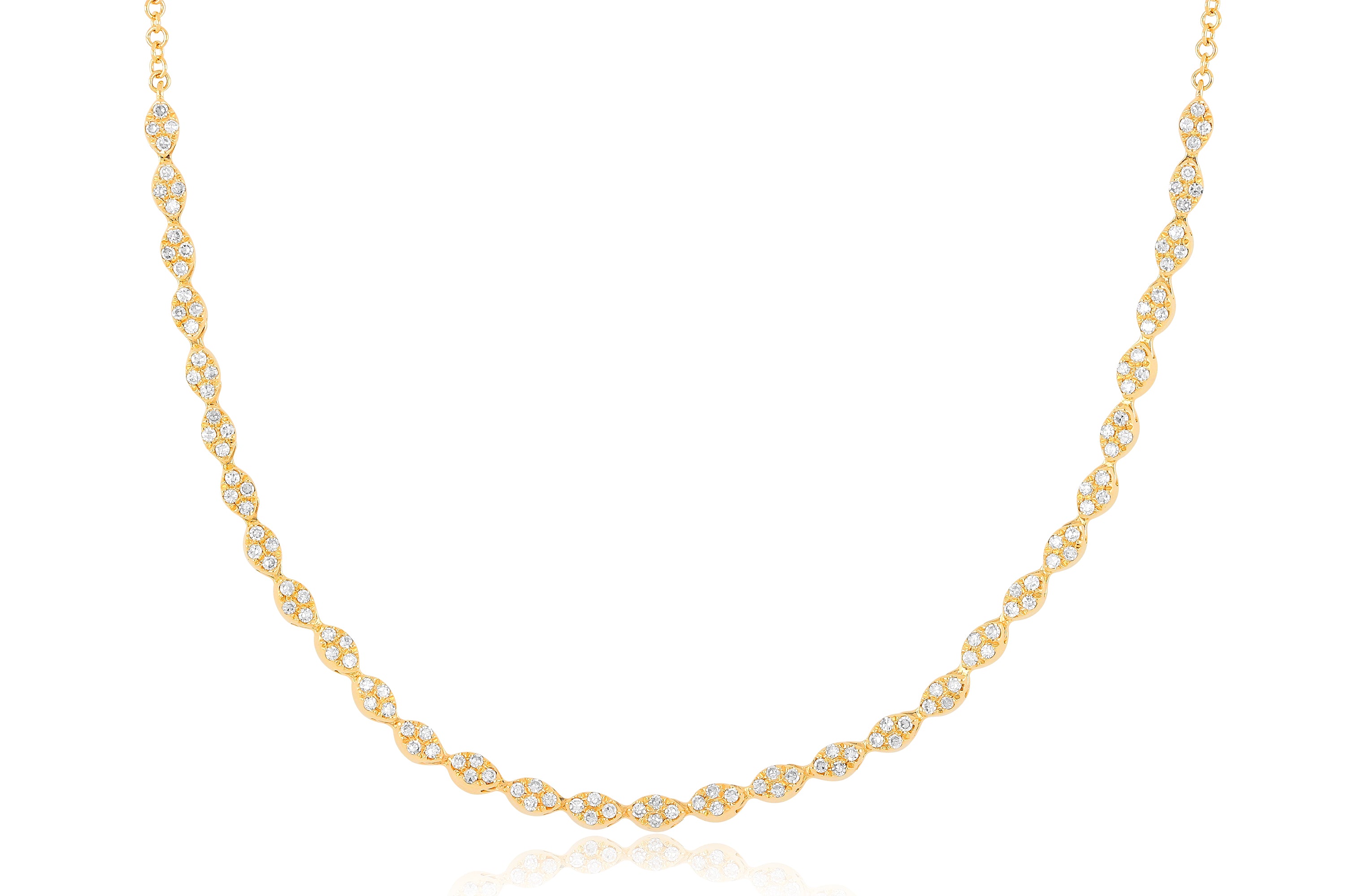 Pav Diamond Marquise Necklace