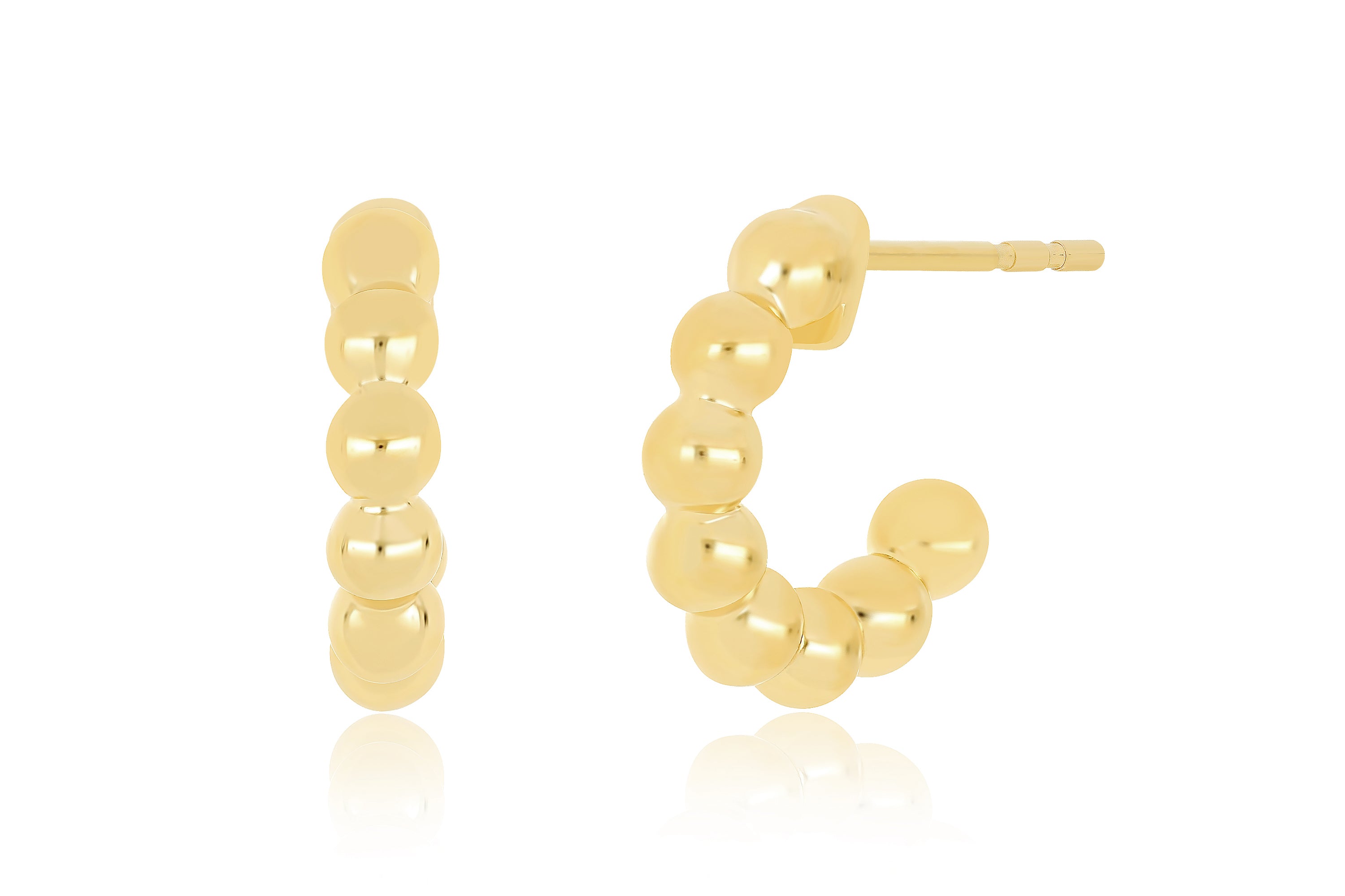 Gold Ball Hoop Earring