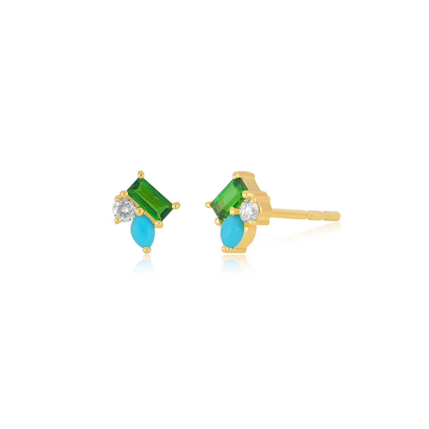 Triple Treasure Stud Earring