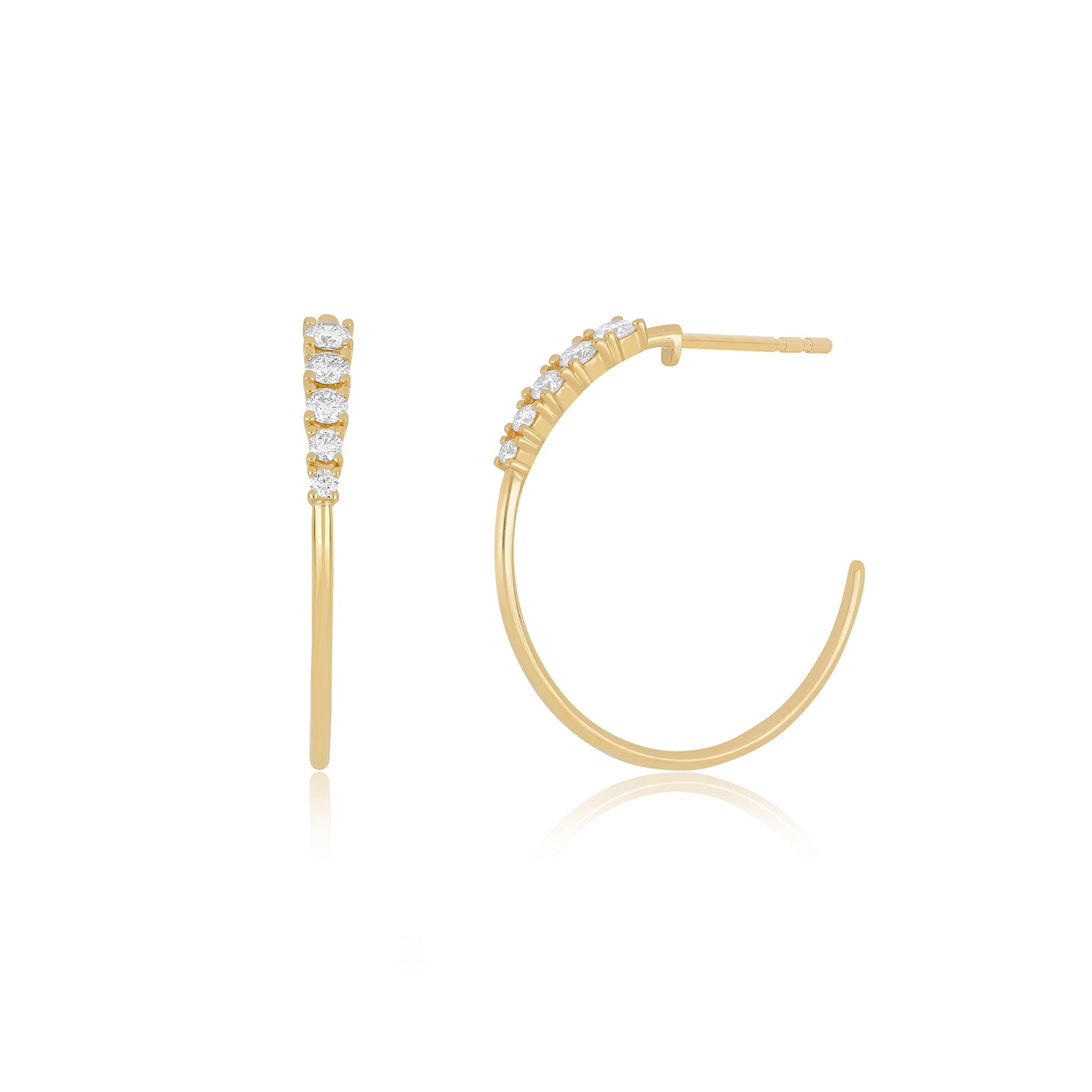 Diamond & Gold Hoop Earrings