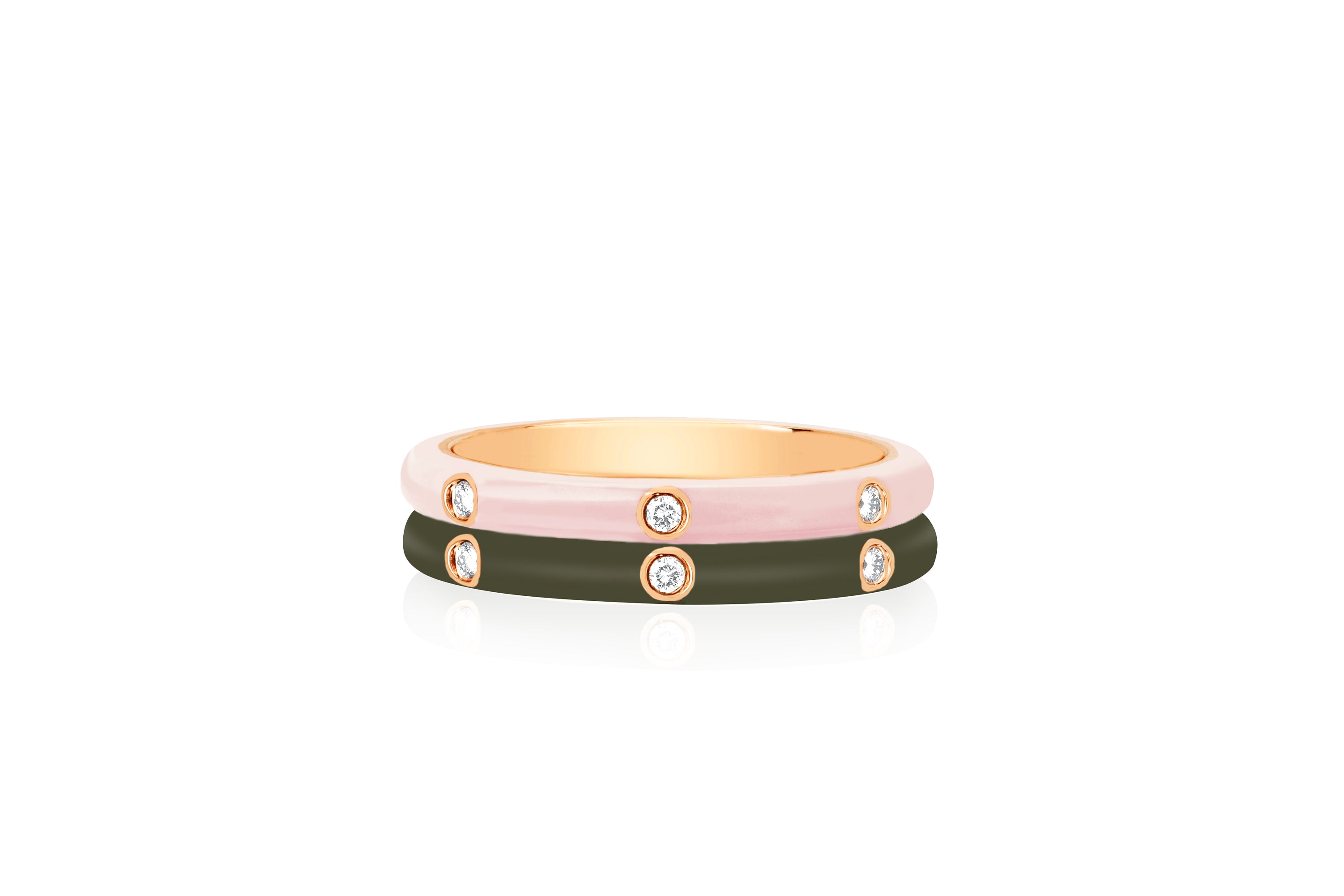 Blush & Olive Enamel Stack