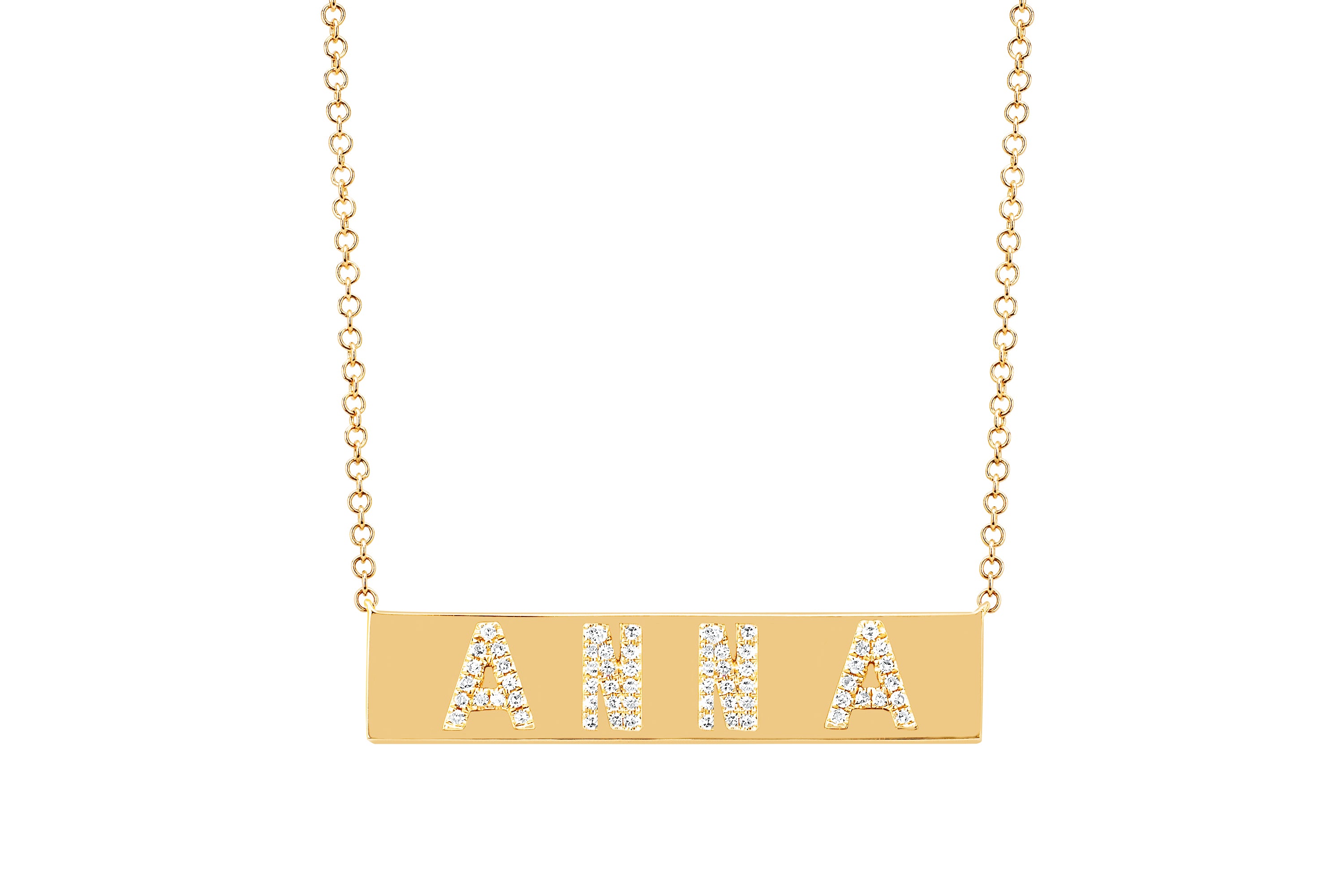 Diamond Custom Nameplate Necklace